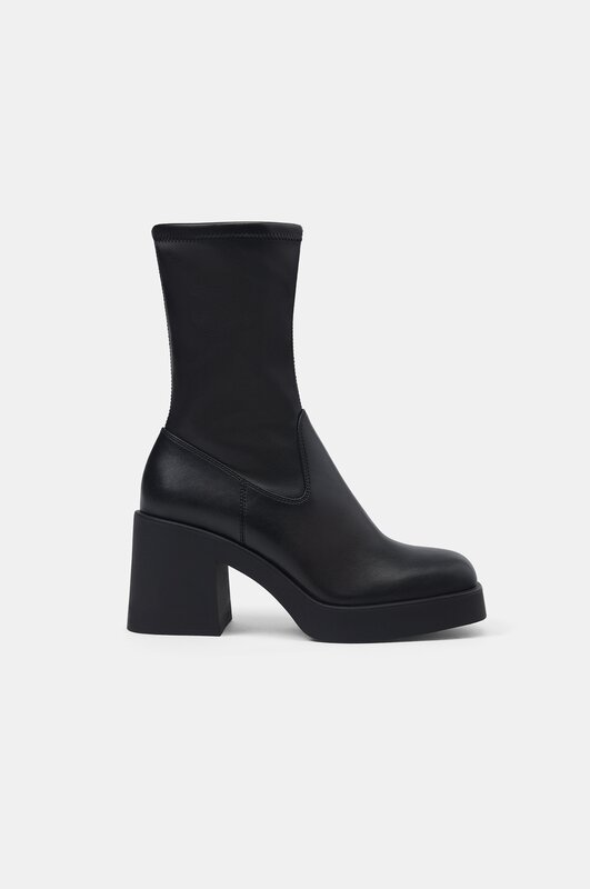 Stretch heeled ankle boots