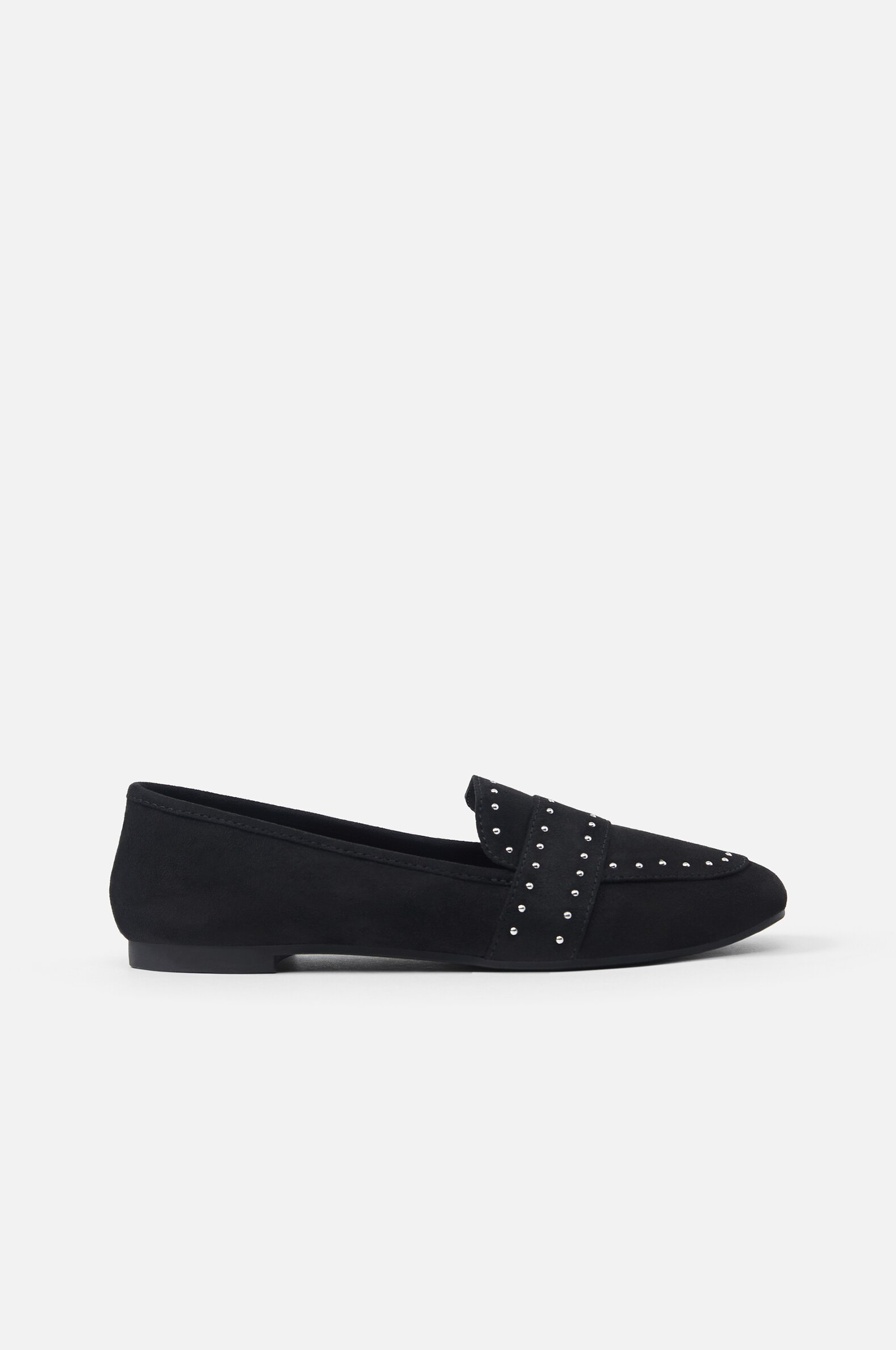 Womens black deals studded loafers