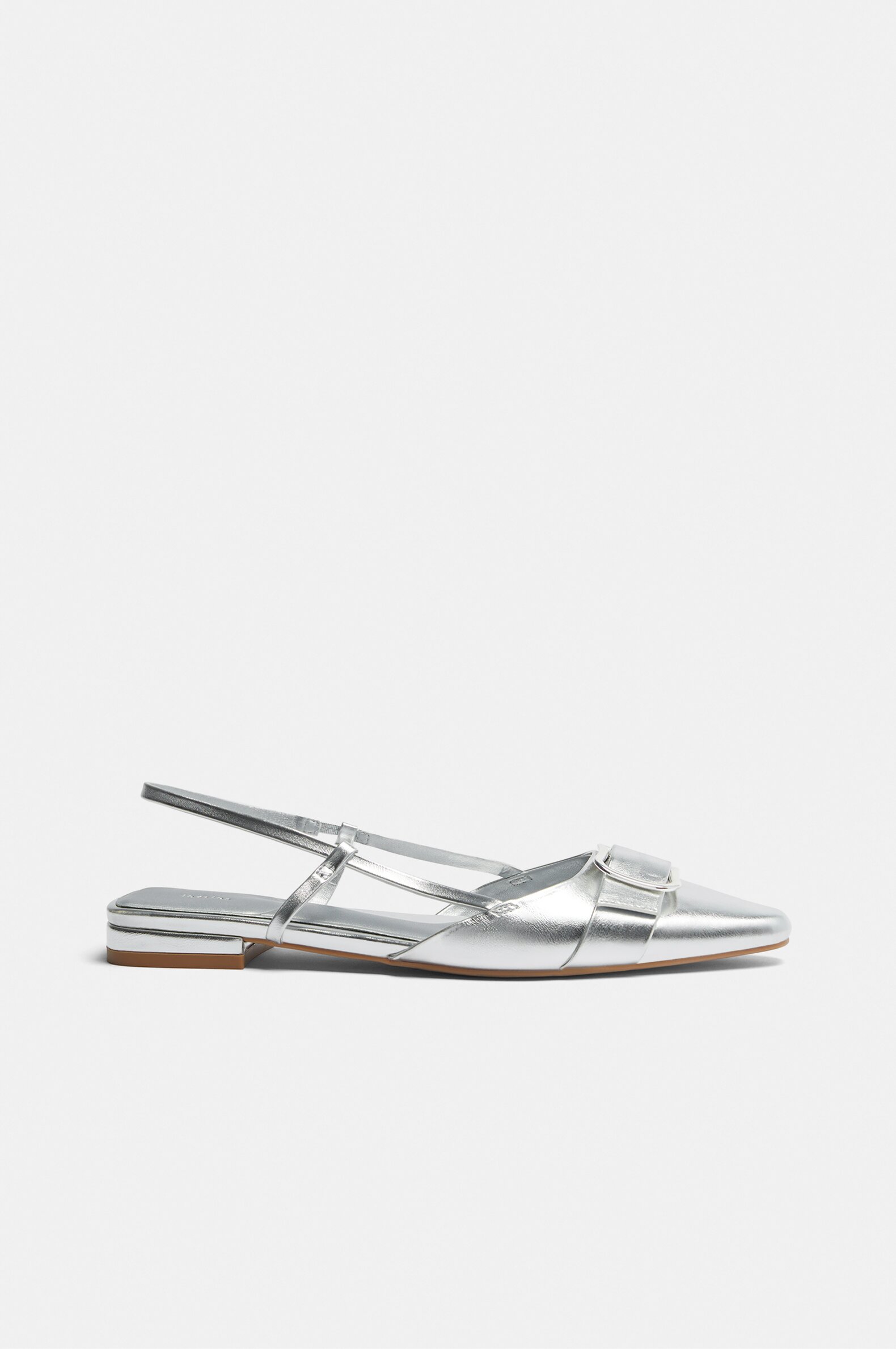 Silver discount flat slingbacks