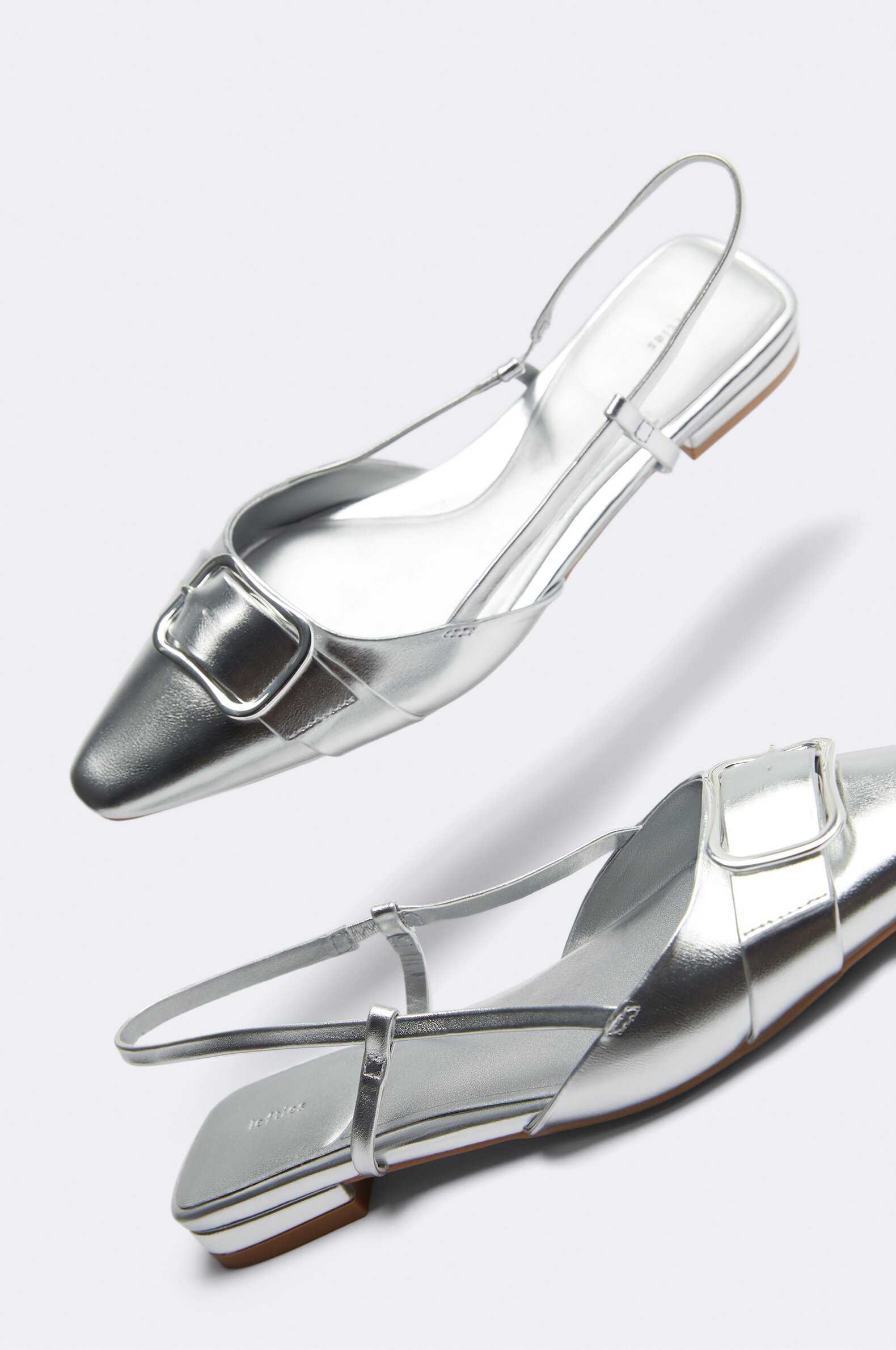 Silver sling back shoes sales
