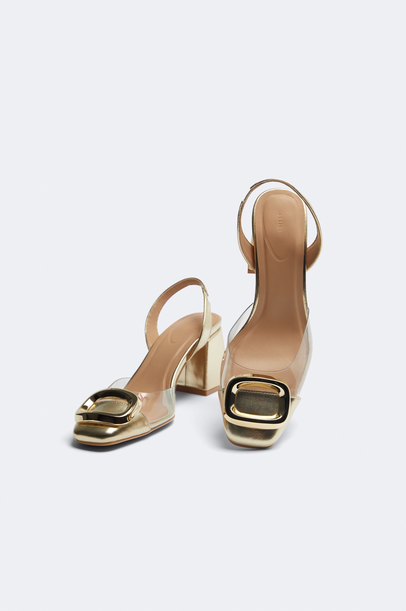 Vinyl high heel shoes