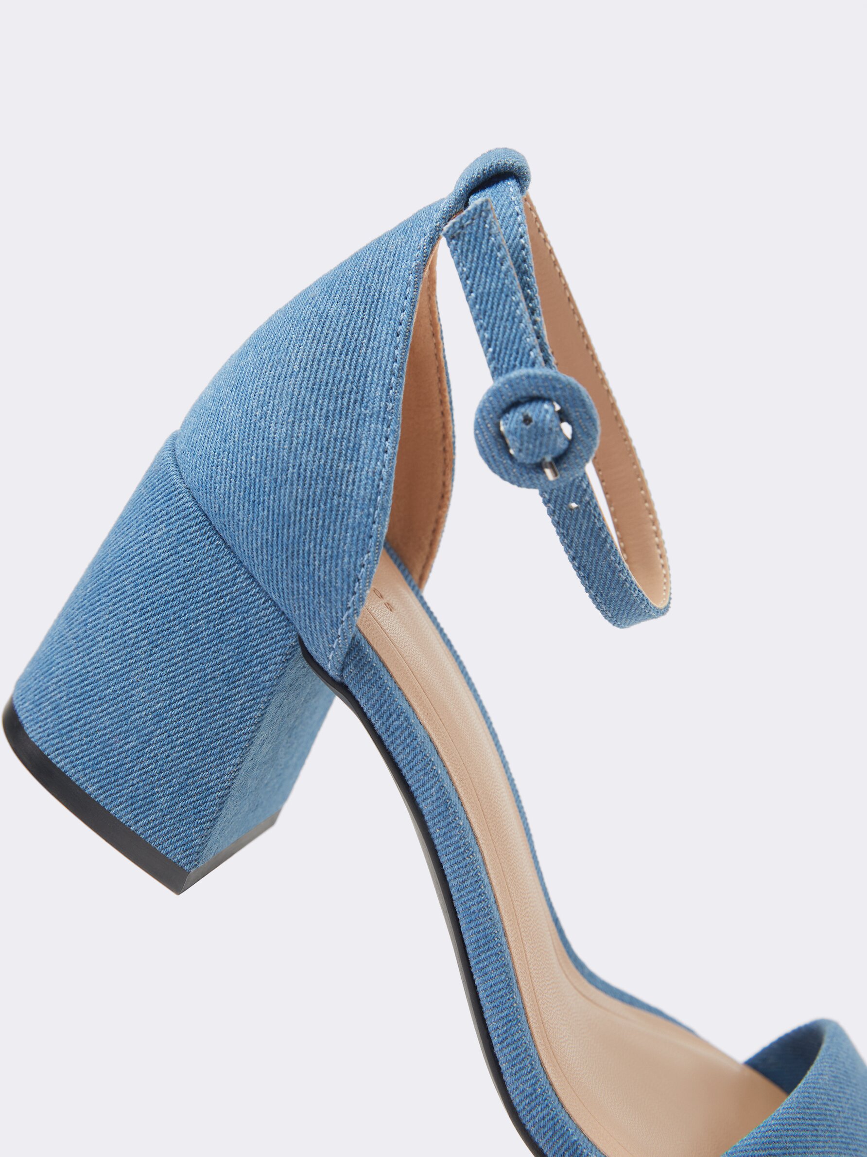 Denim clearance sandal heels