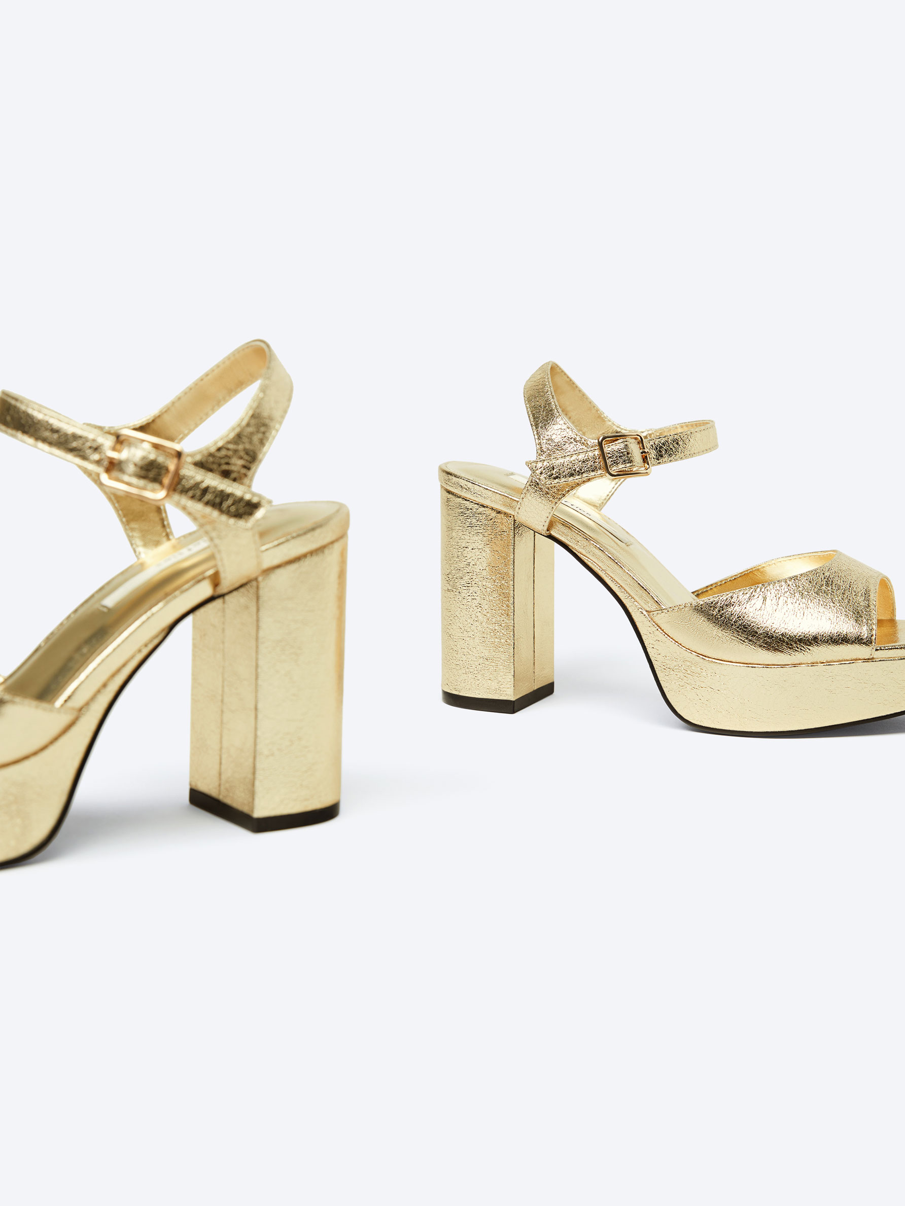 Golden high heel sandals FOOTWEAR Woman Lefties Mexico