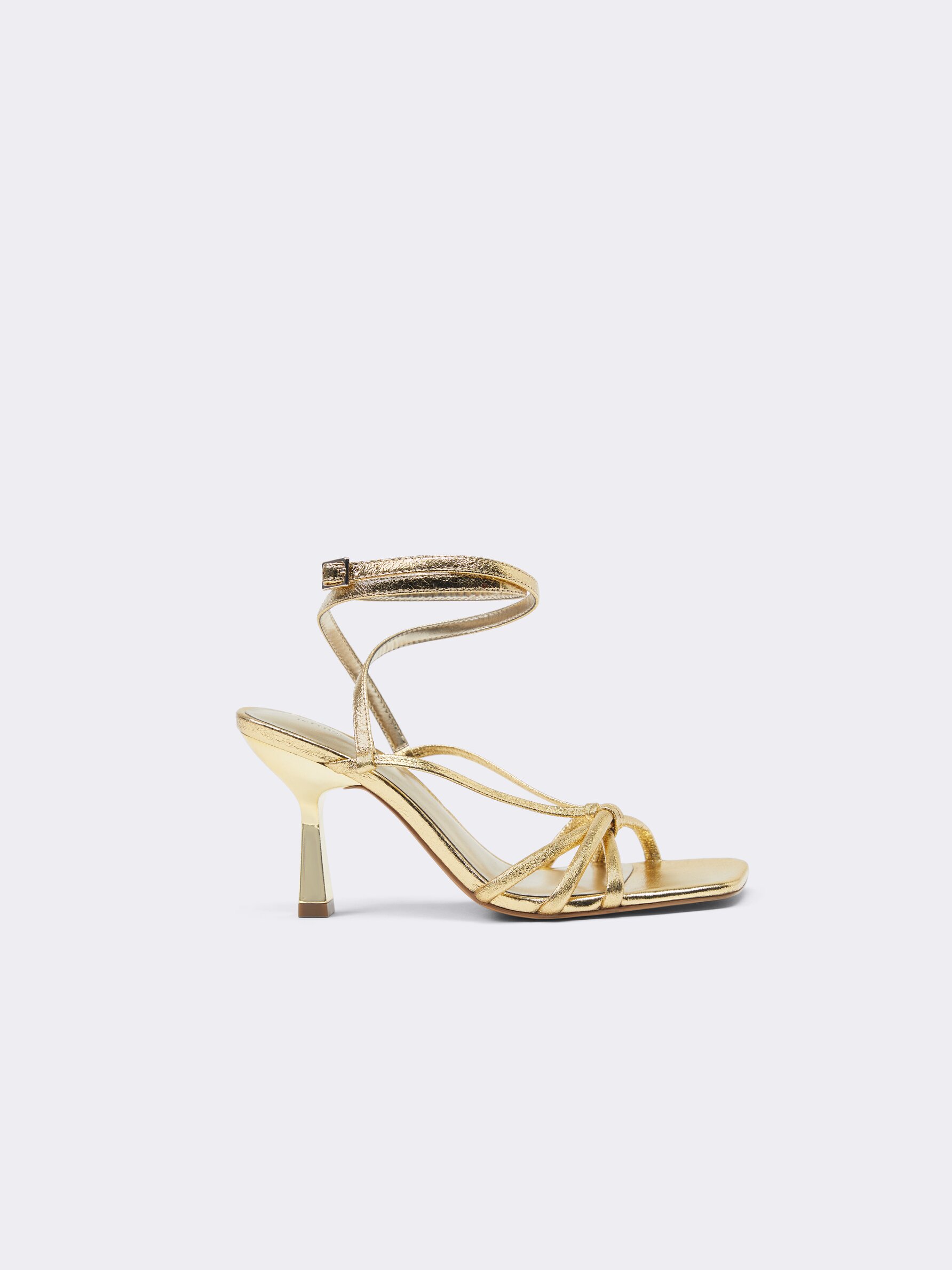 ASOS DESIGN Nandi strappy pointed high heel sandals in lilac metallic | ASOS