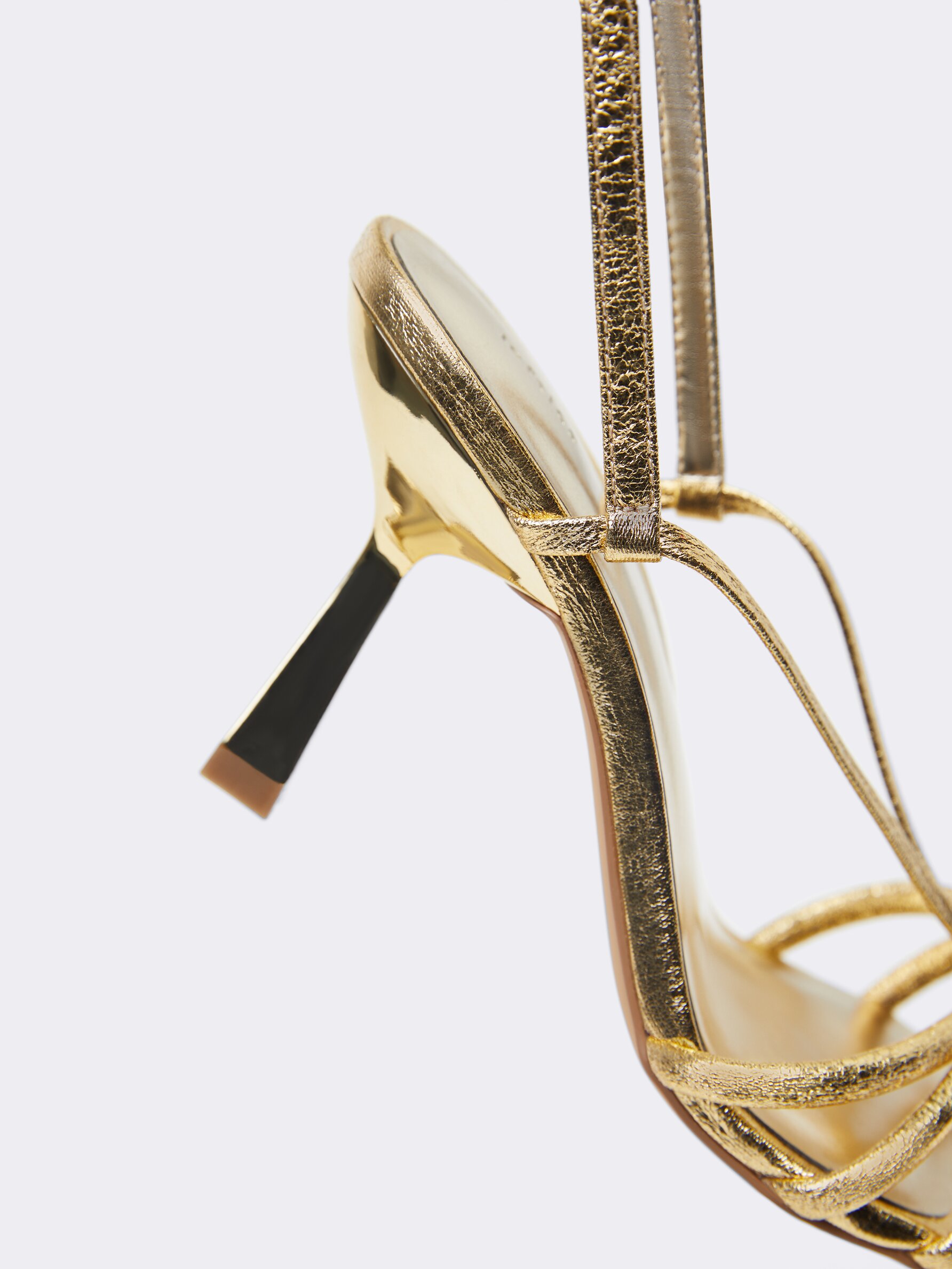 Metallic high heel sandals