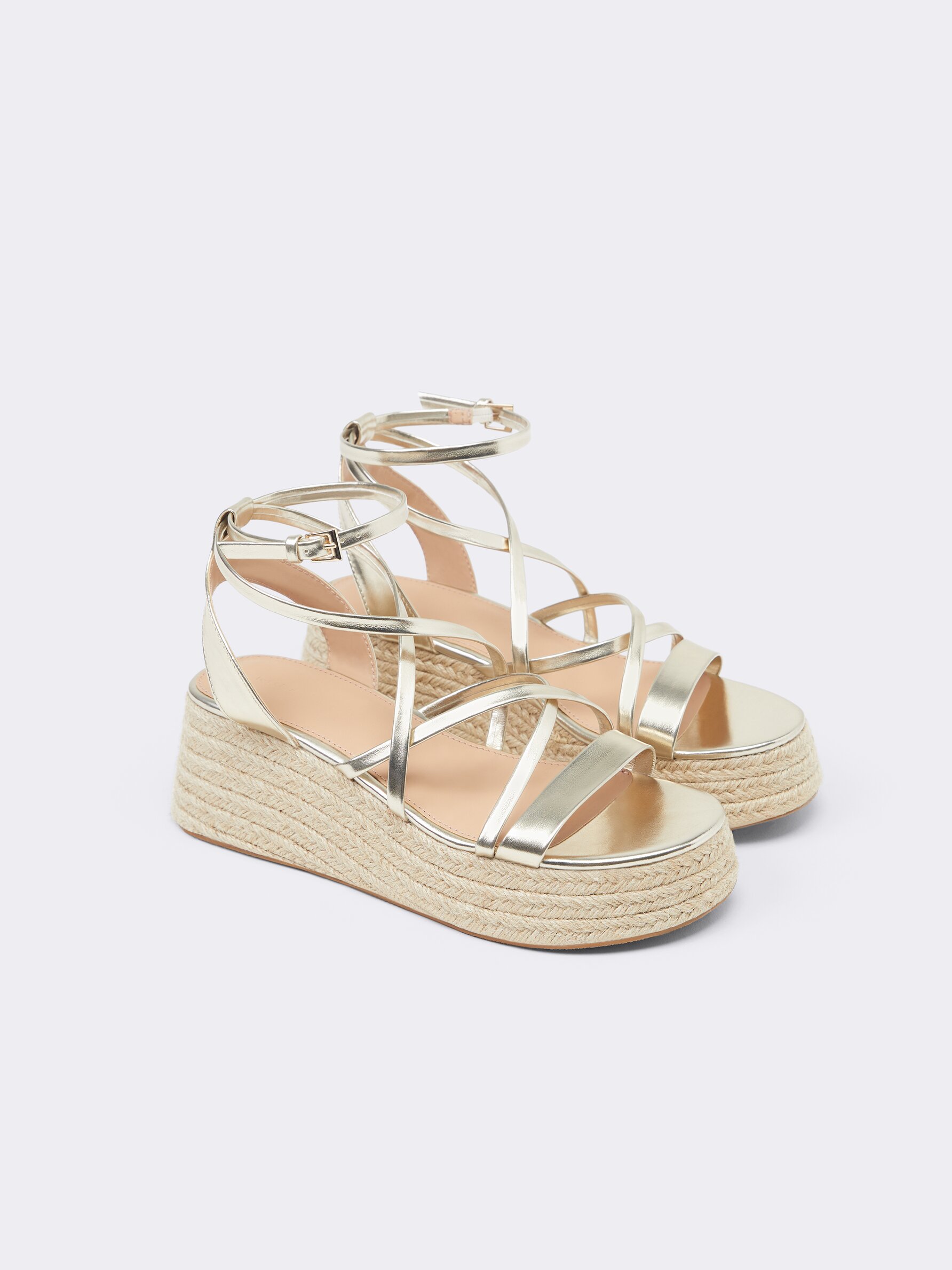 Gold espadrille platform sandals store