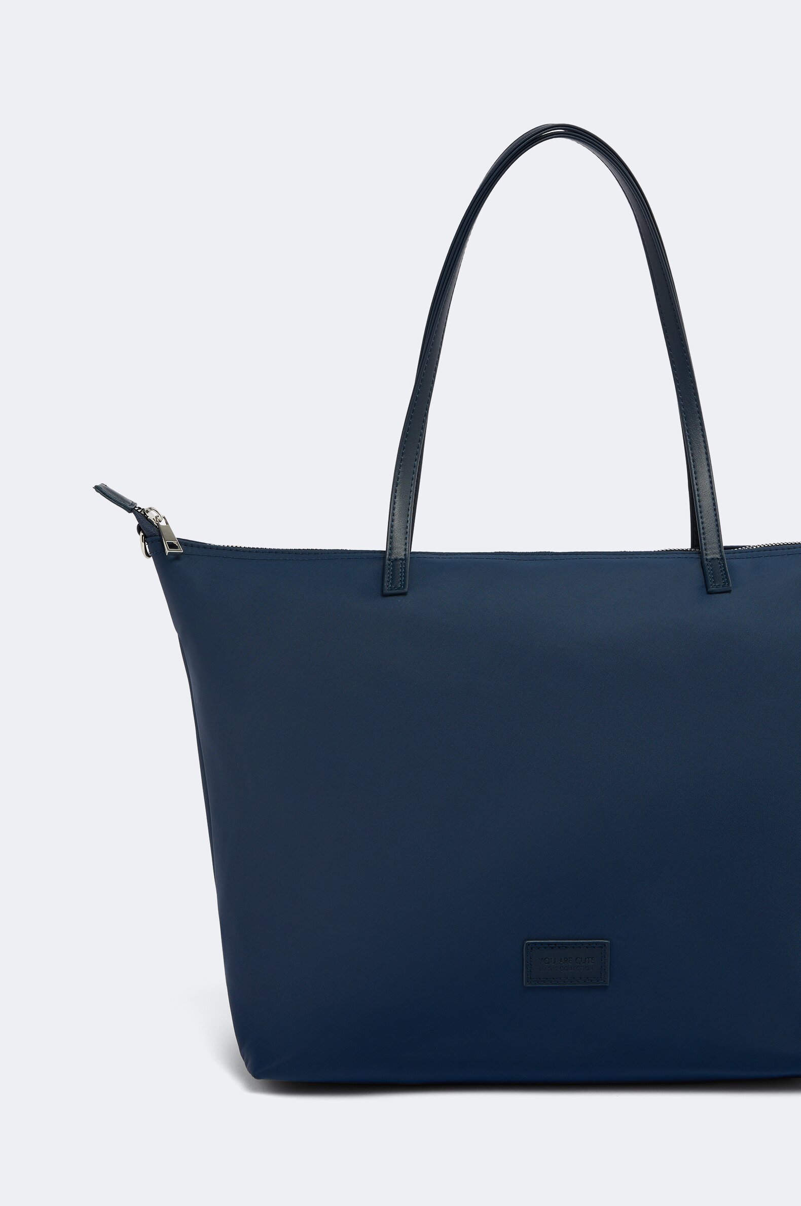 Navy blue shop nylon tote bag