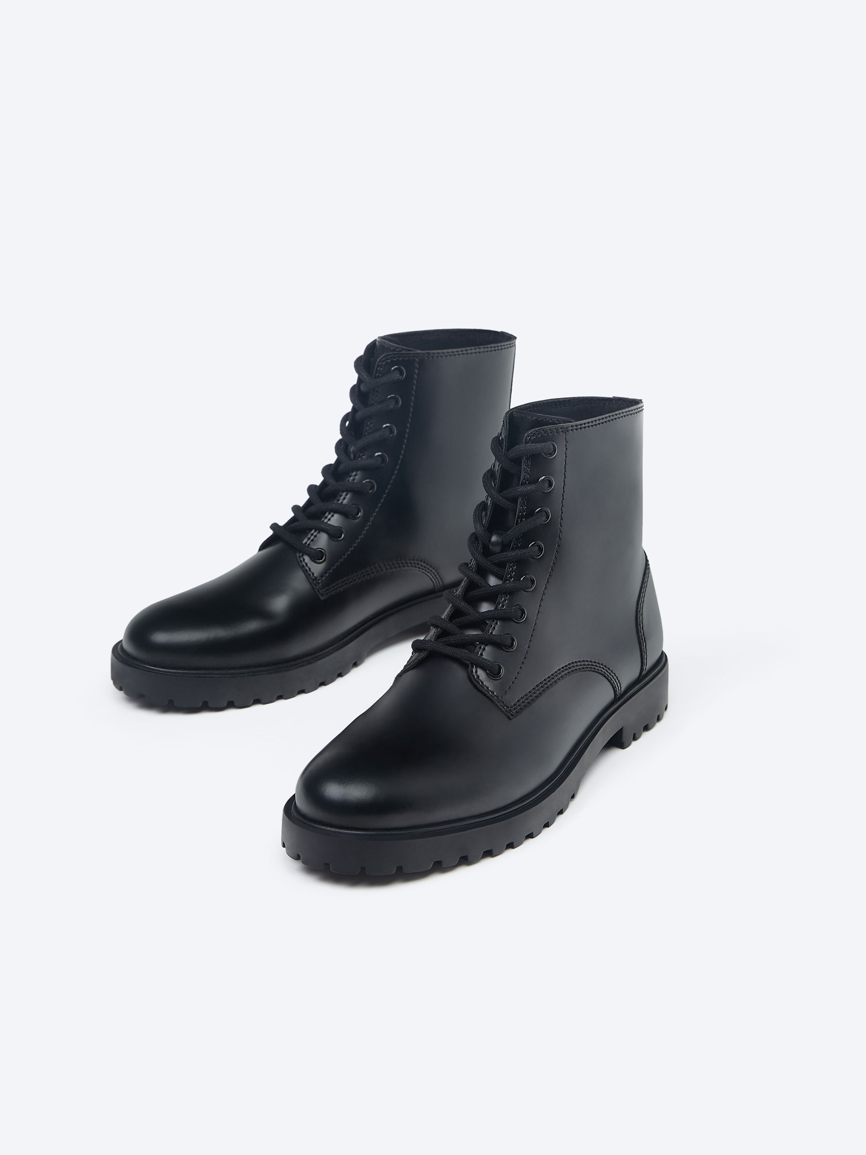 Lace up heeled hot sale biker boots