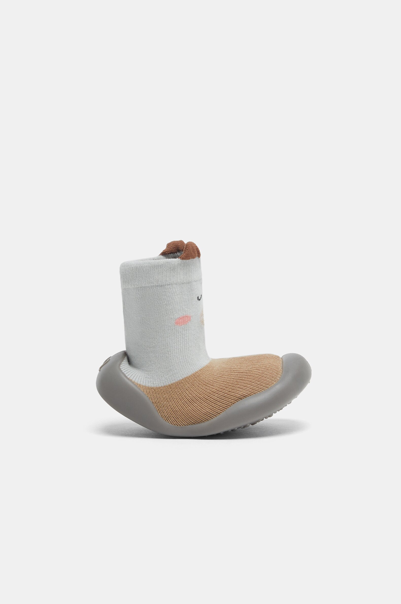 Sock slippers with online rubber soles