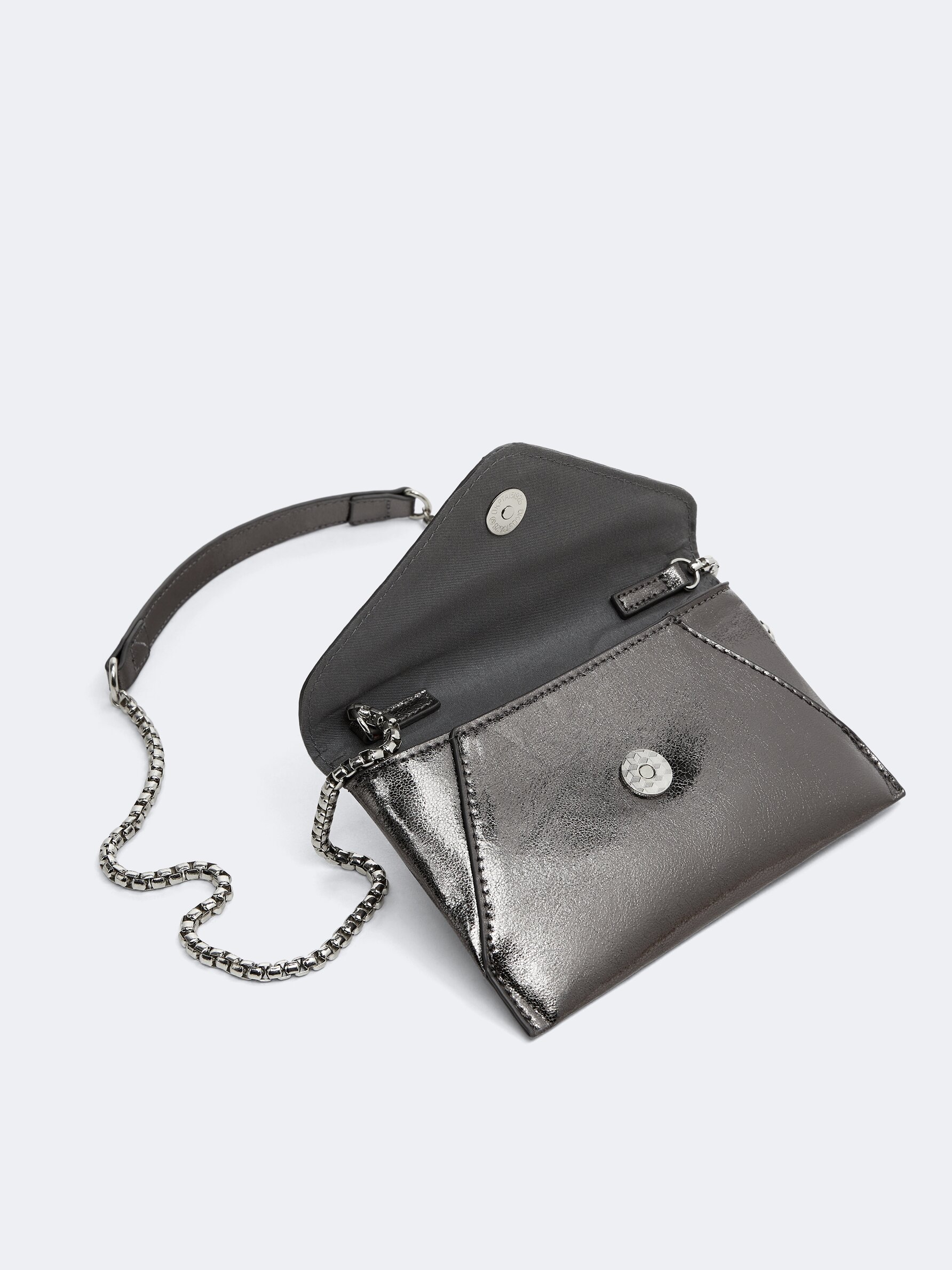 Gray store clutch bag