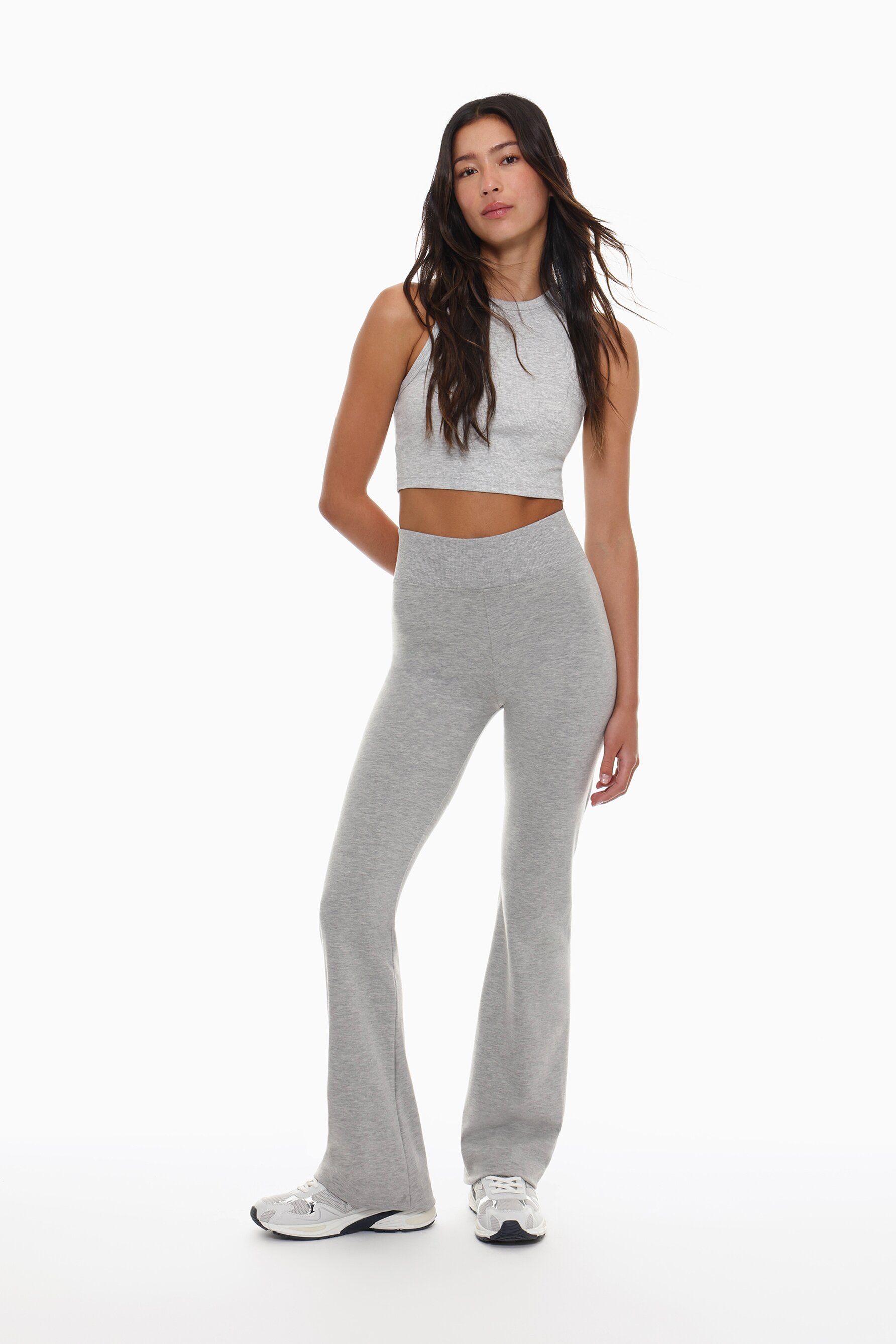 Legging flare cintura canalé