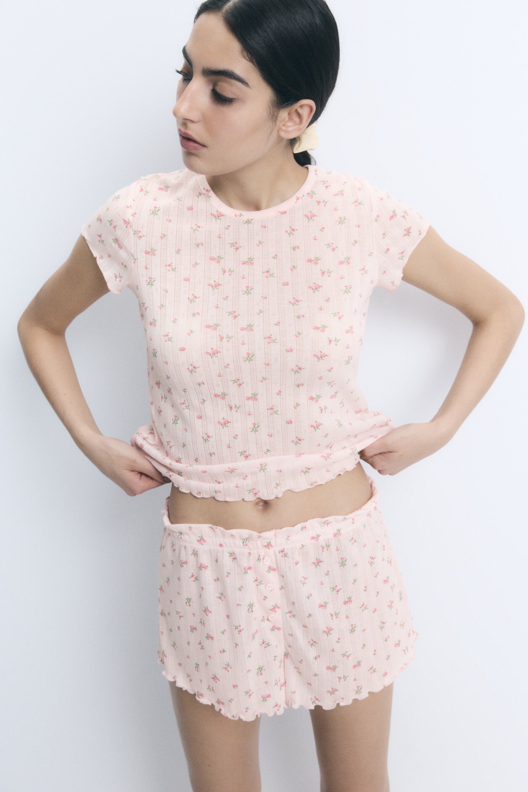 Pijama corto pointelle