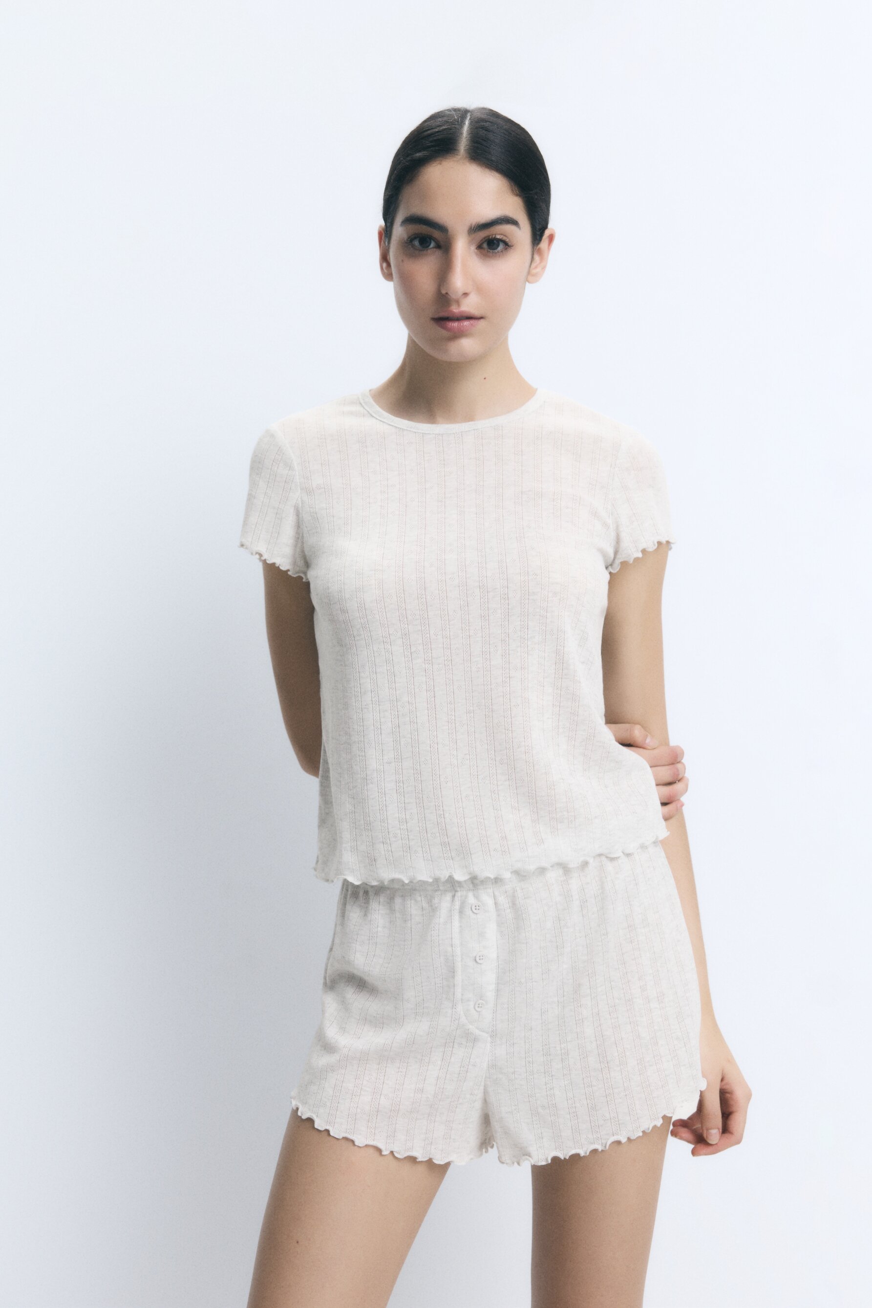 Pijama corto pointelle