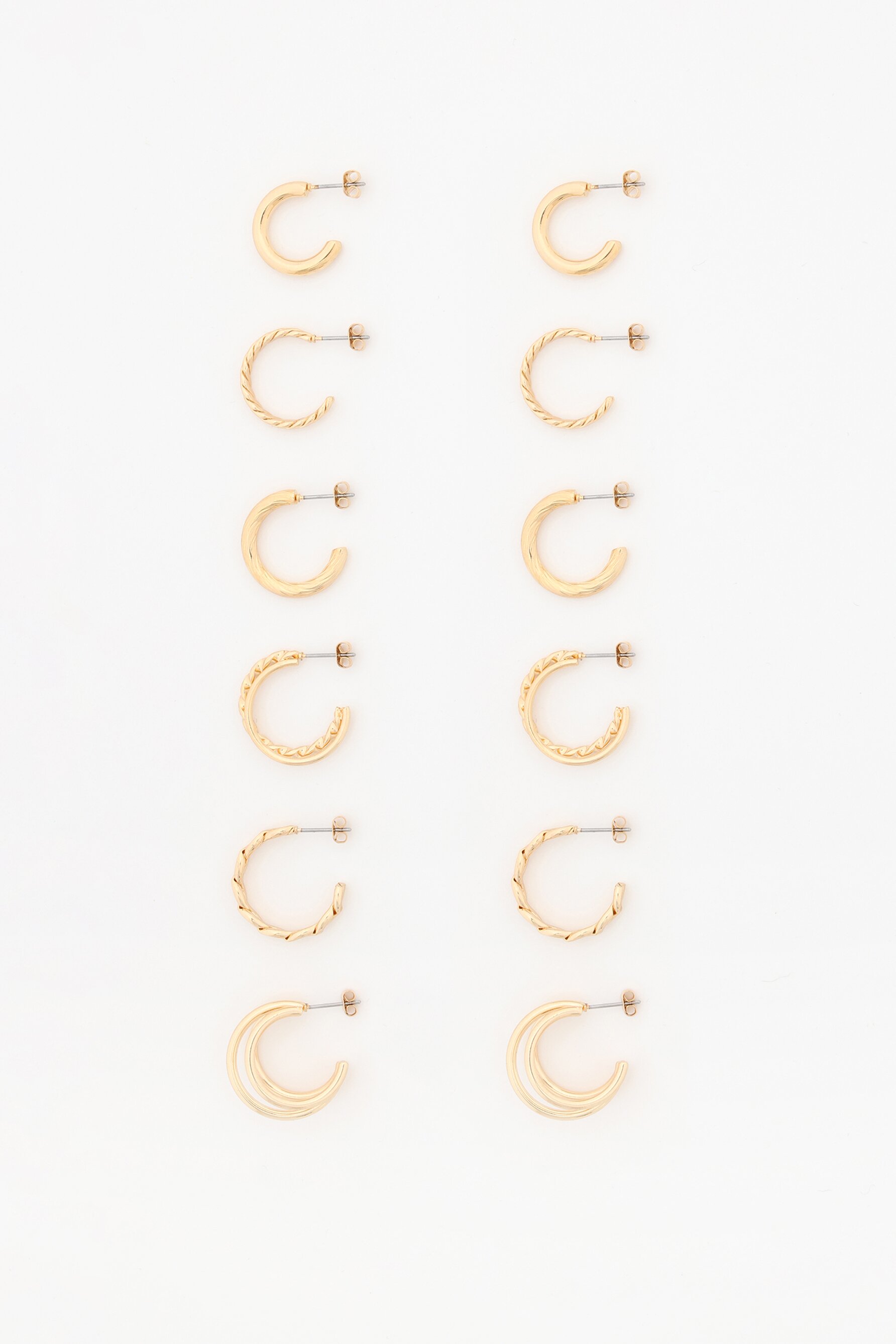 Conjunto de 6 brincos de argola