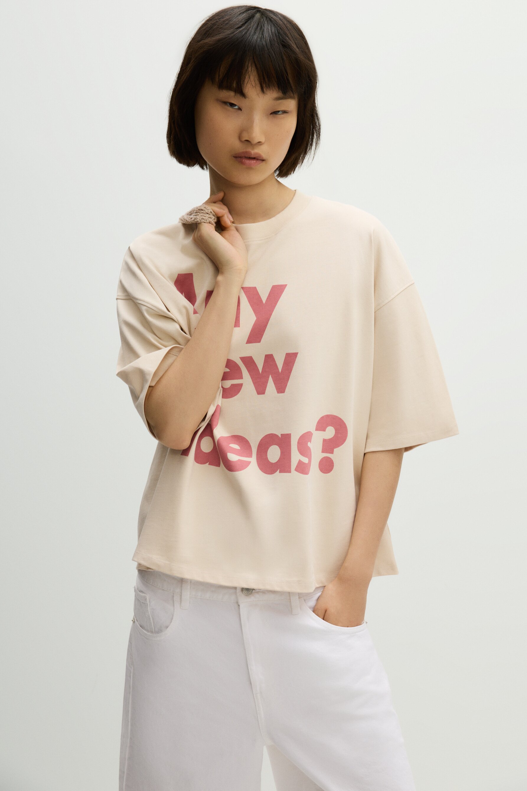 Camiseta oversize estampado texto