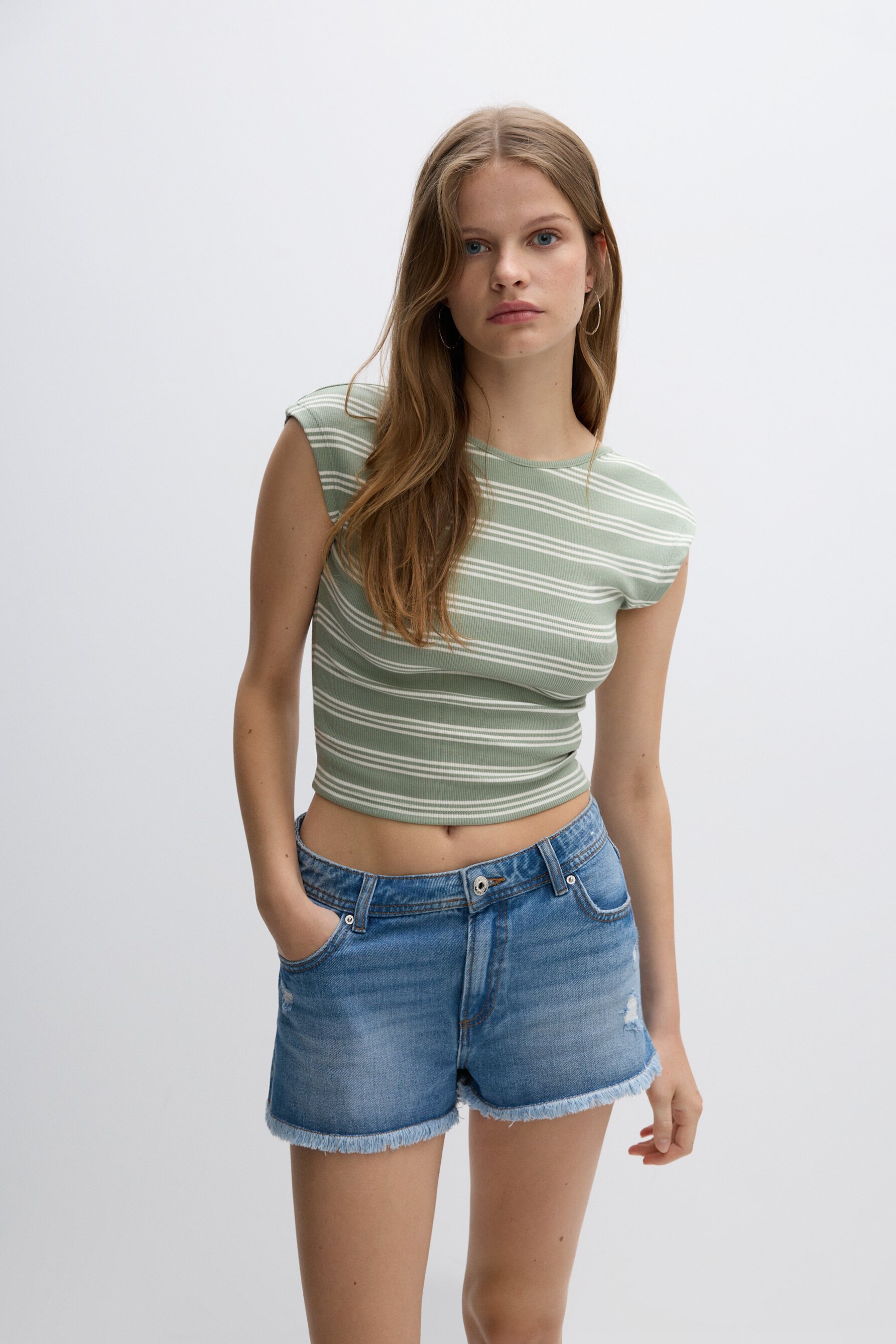 Camiseta canalé manga sisa