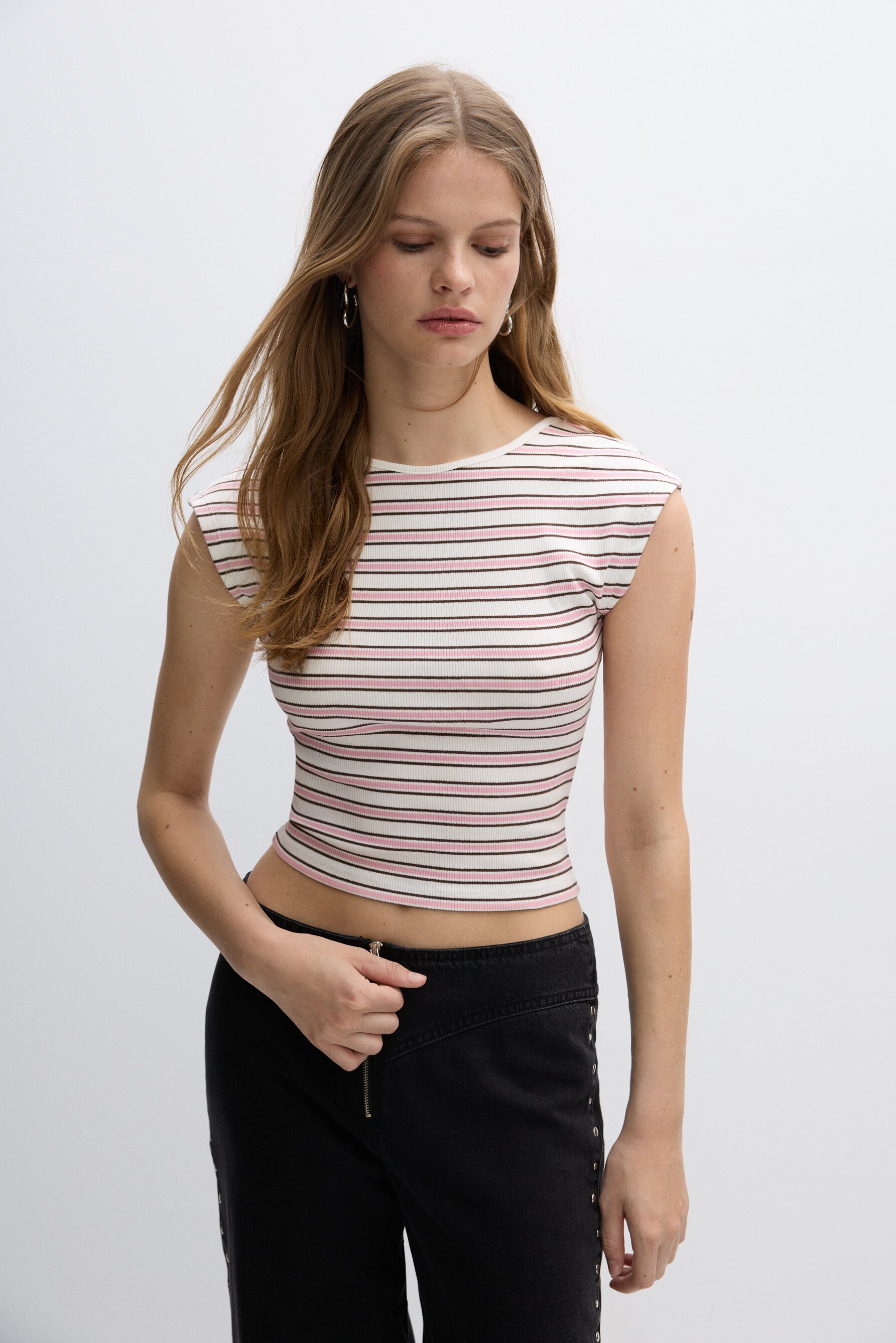 Camiseta canalé manga sisa