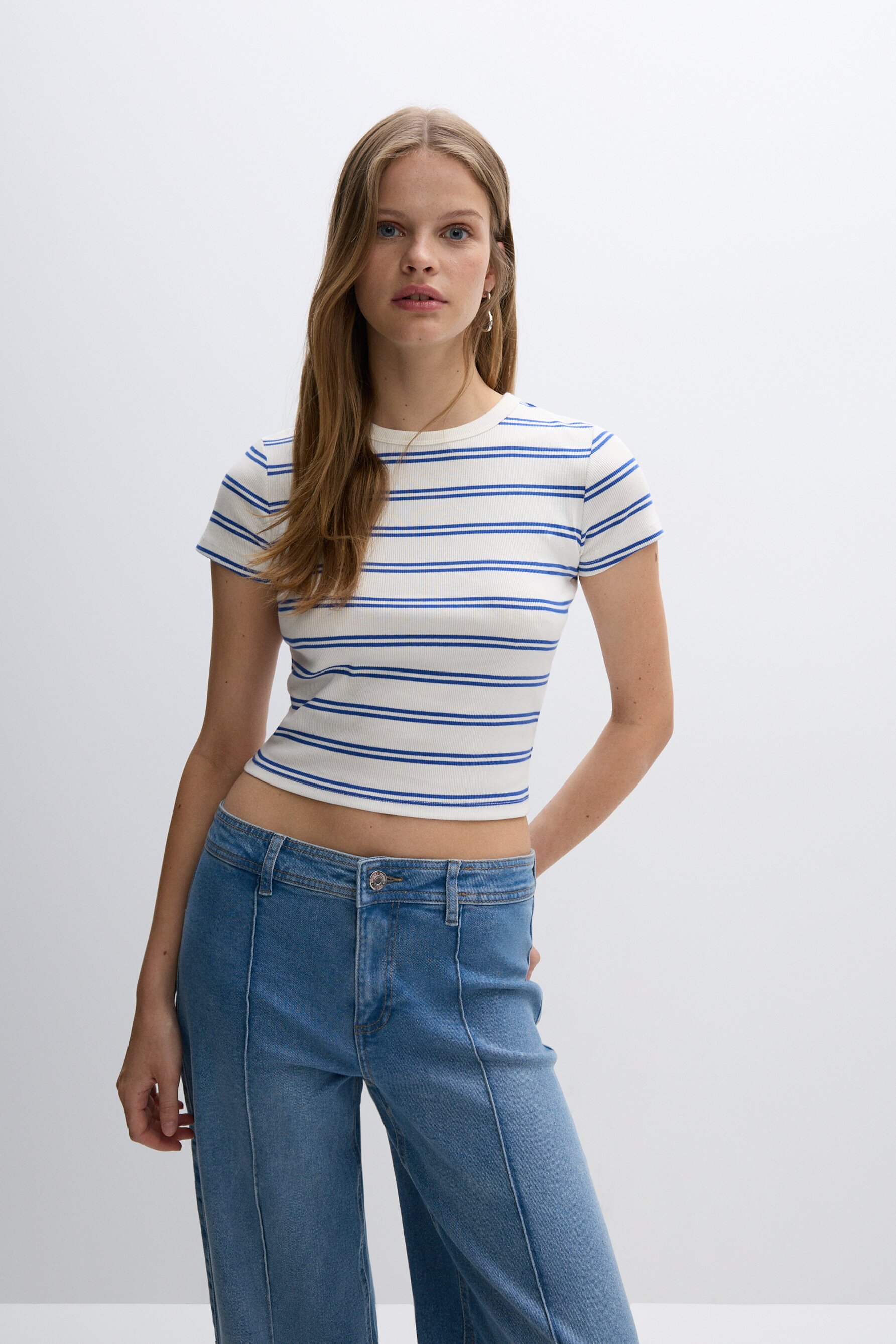 Camiseta canalé rayas