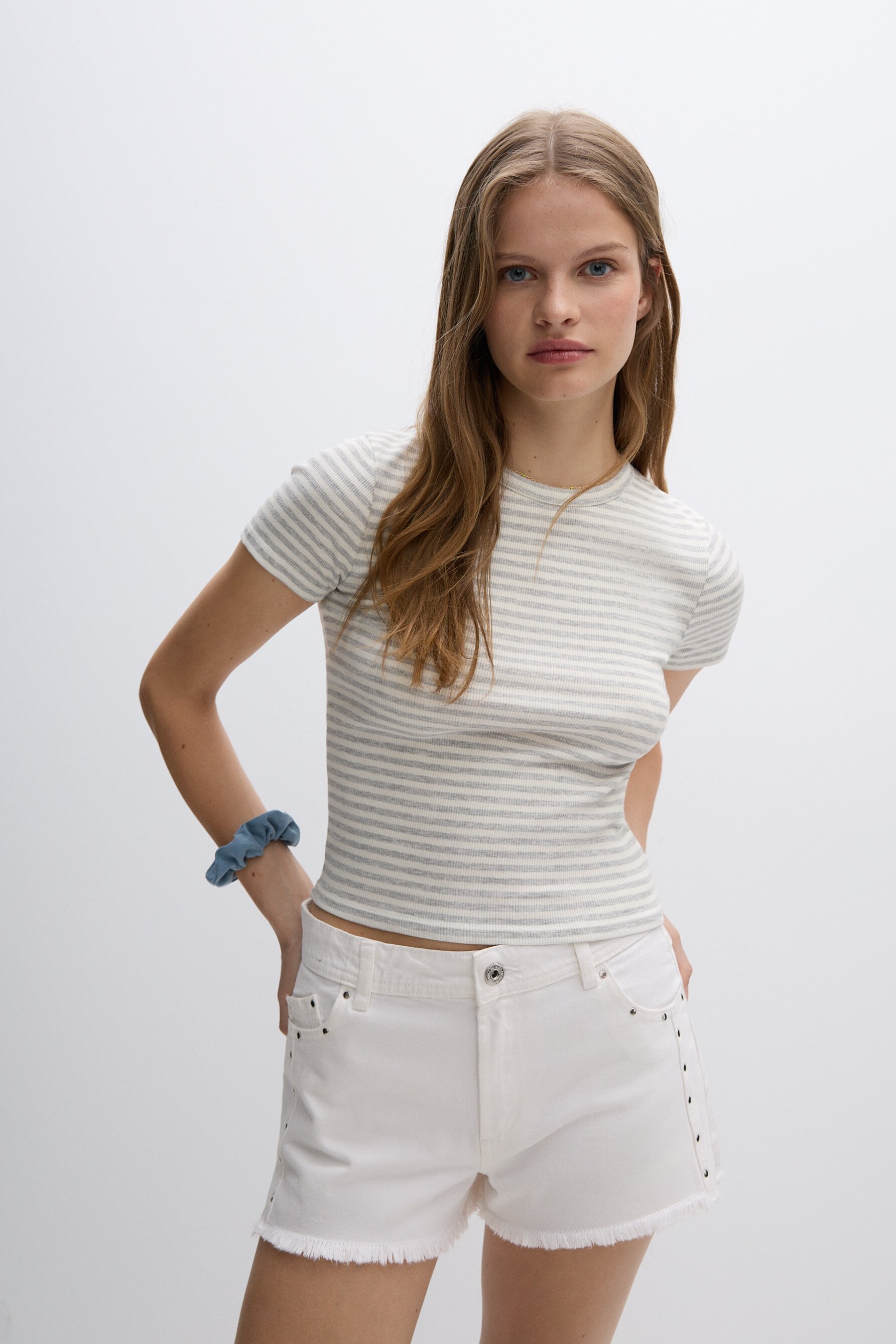 Camiseta canalé rayas