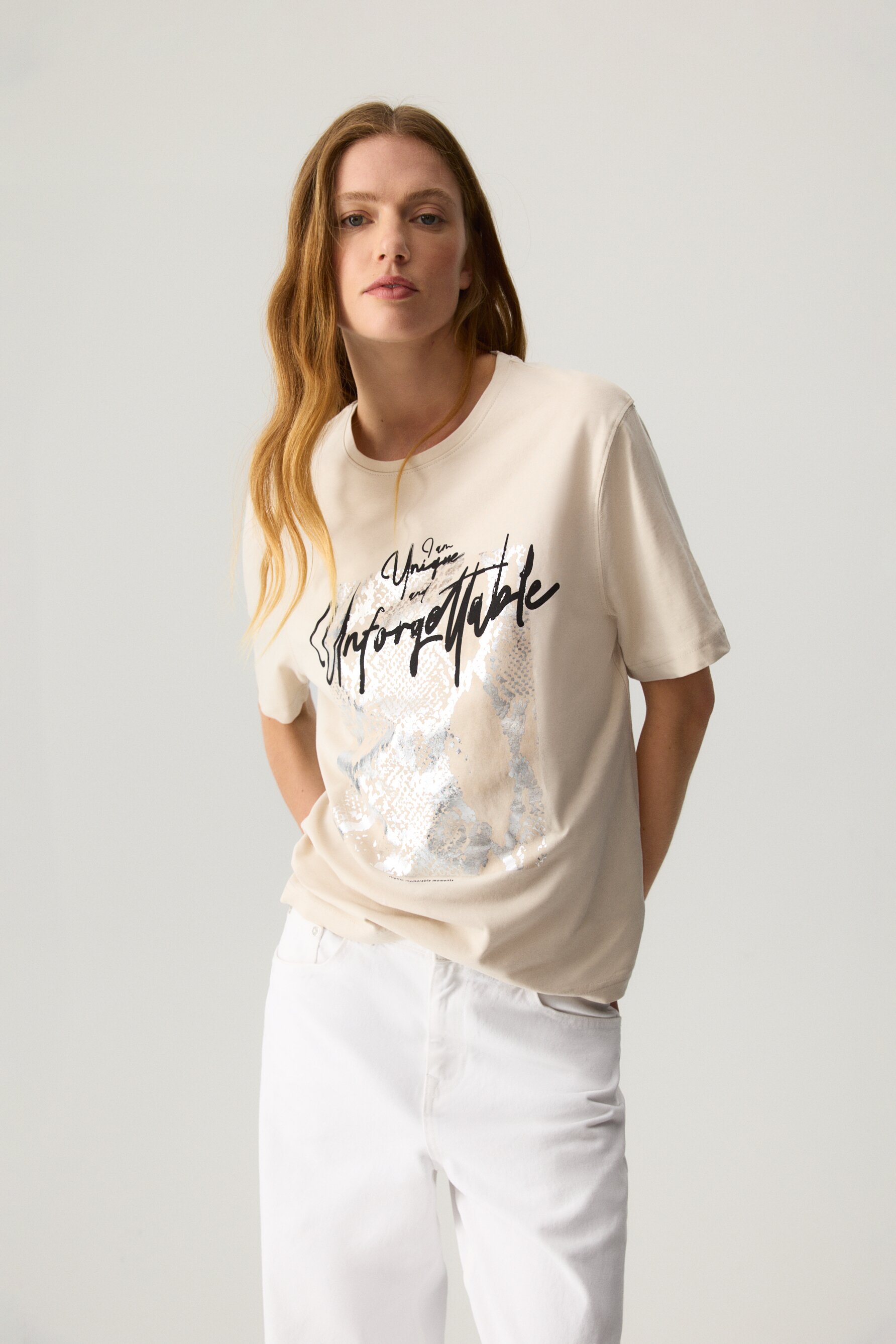 Camiseta estampado metalizado