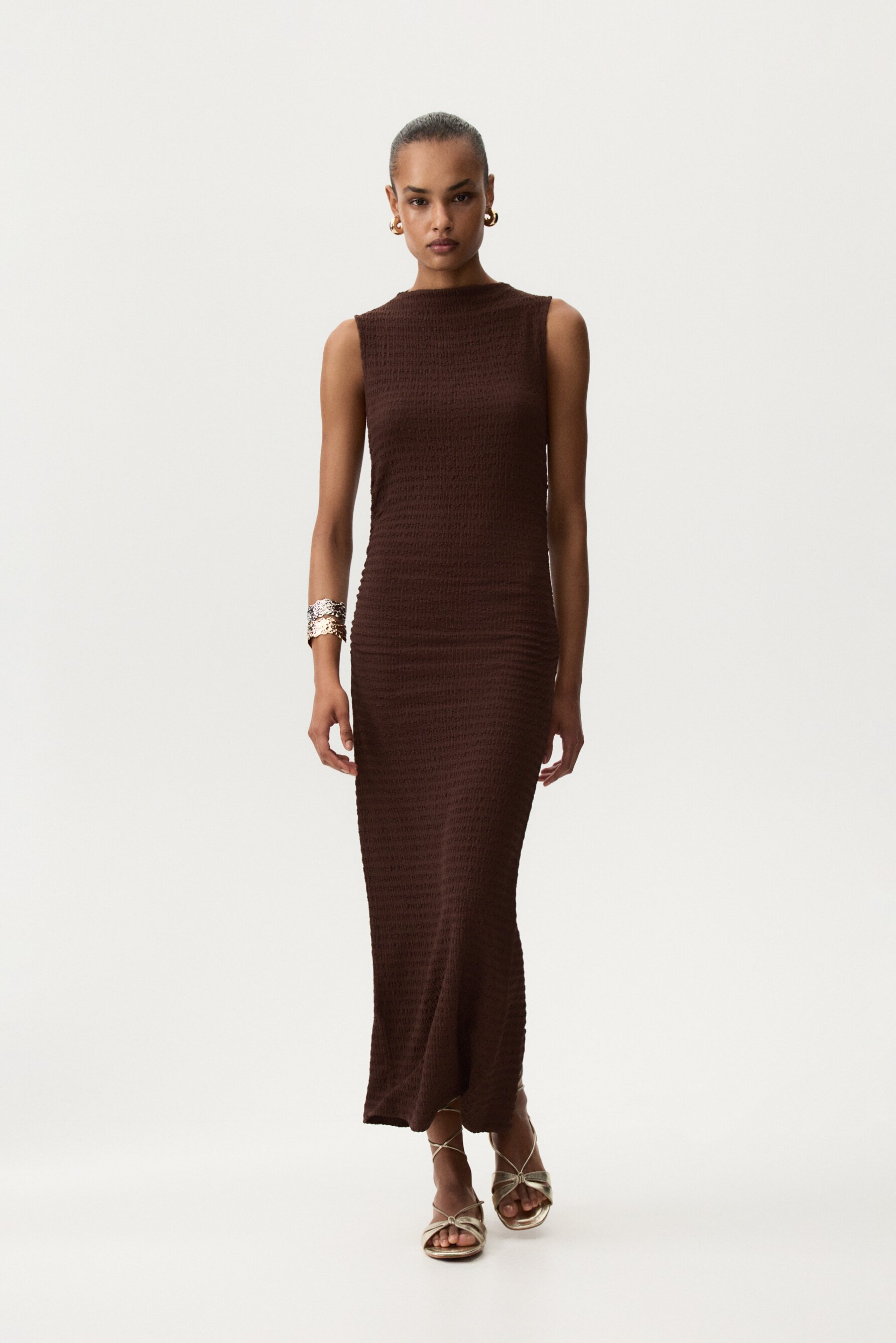 Vestido midi textura