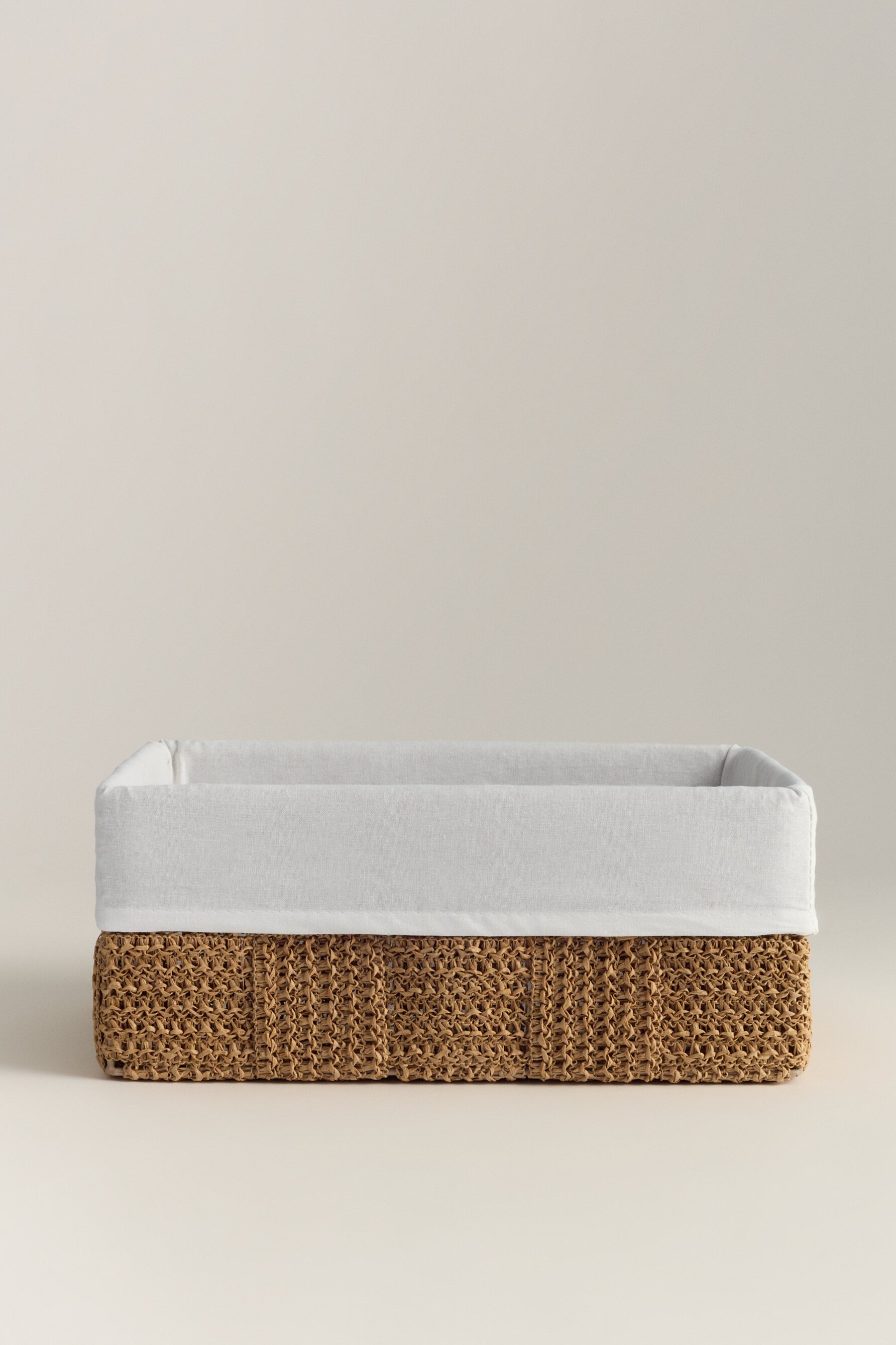 Cesta rectangular tejido interior