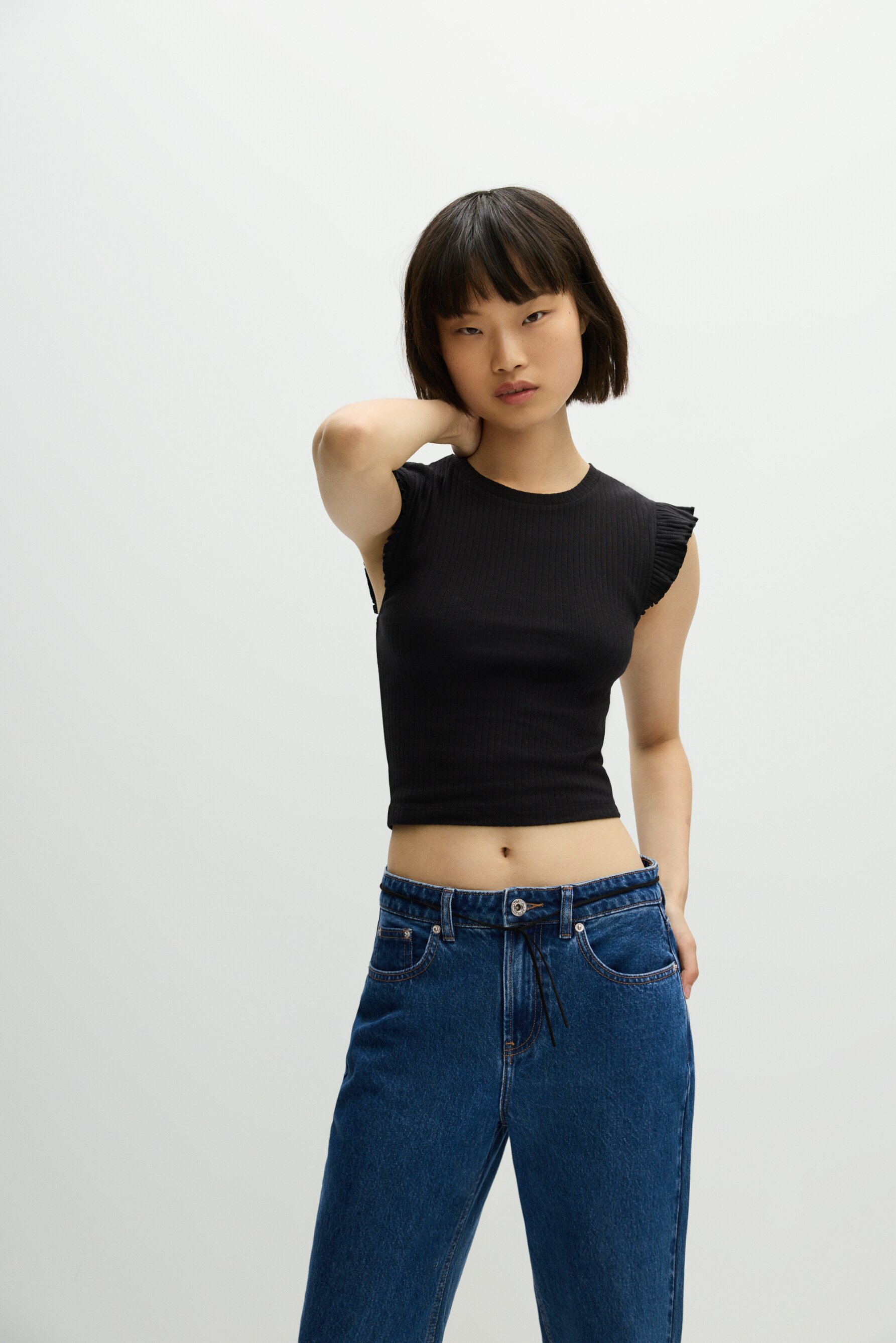 Camiseta canalé volantes