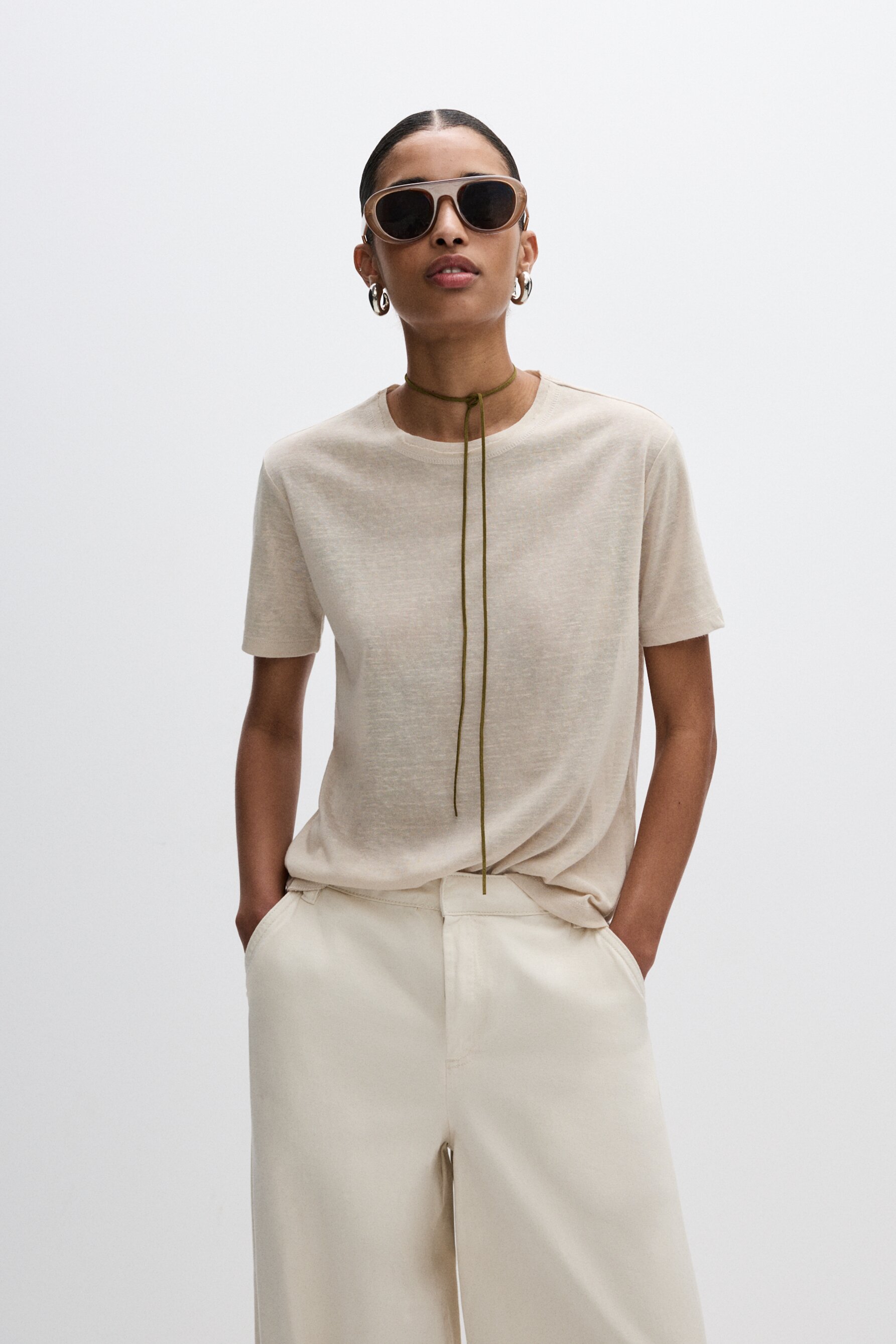 Camiseta rústica cuello redondo