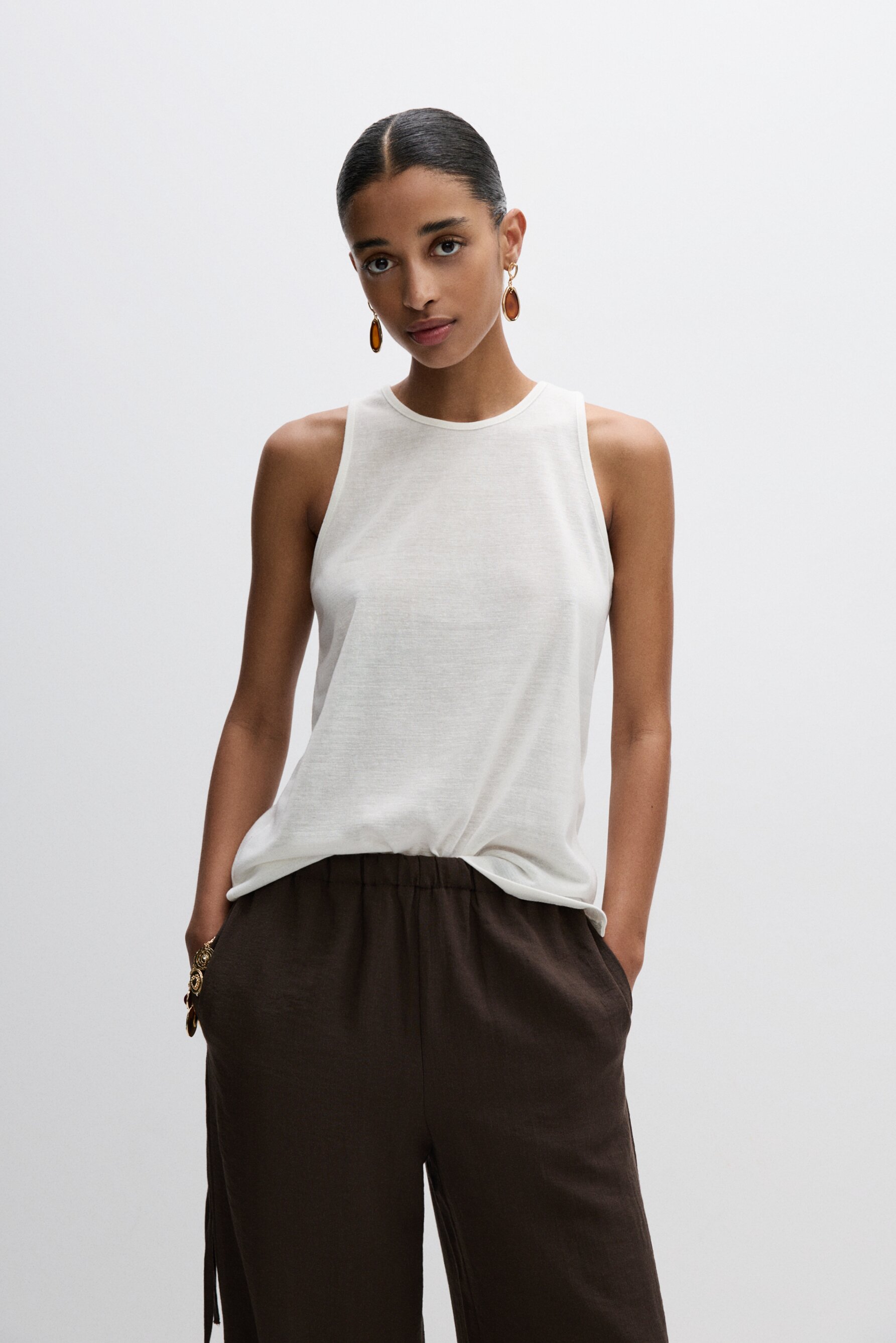 Camiseta rústica manga sisa