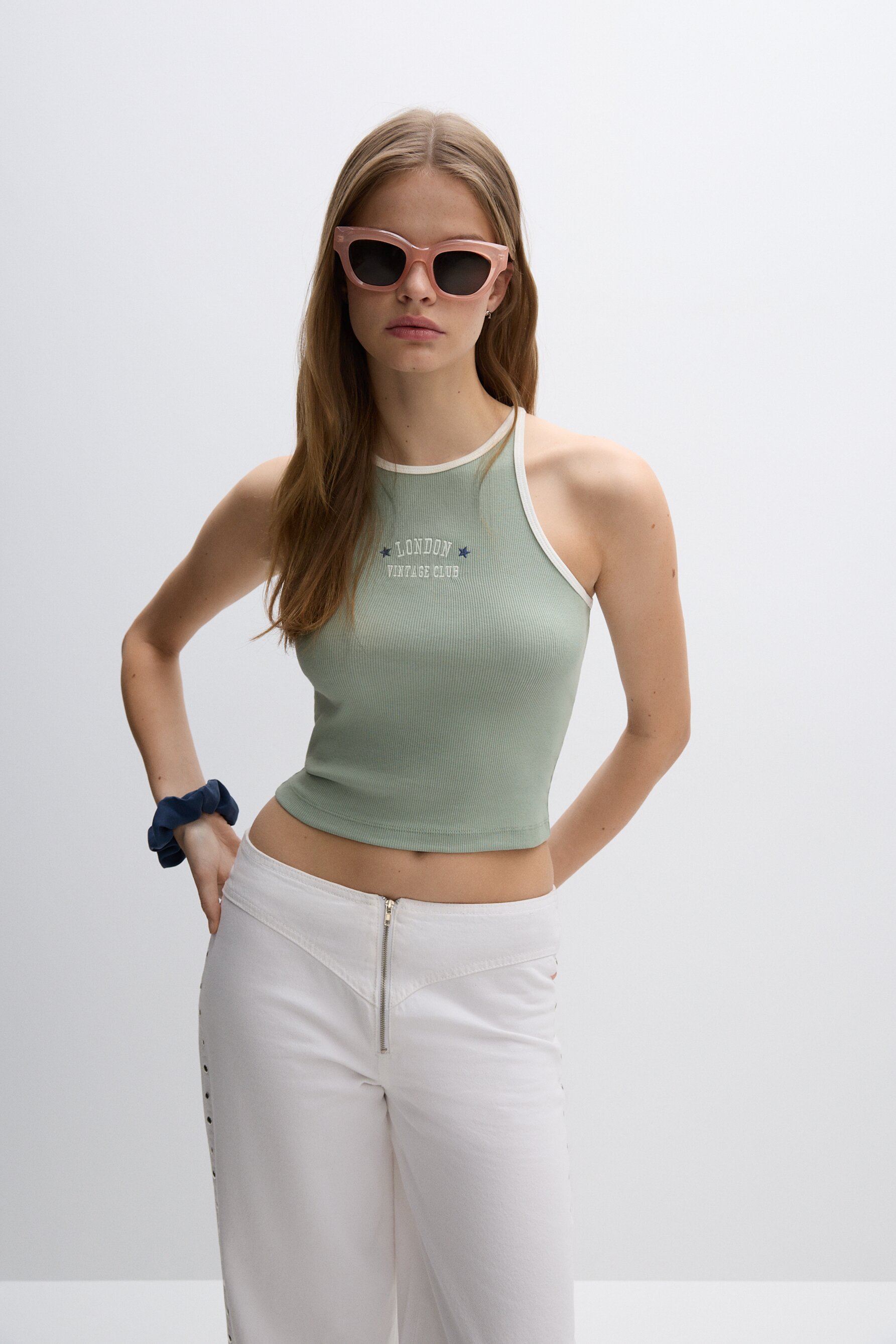 Camiseta nadadora estampada