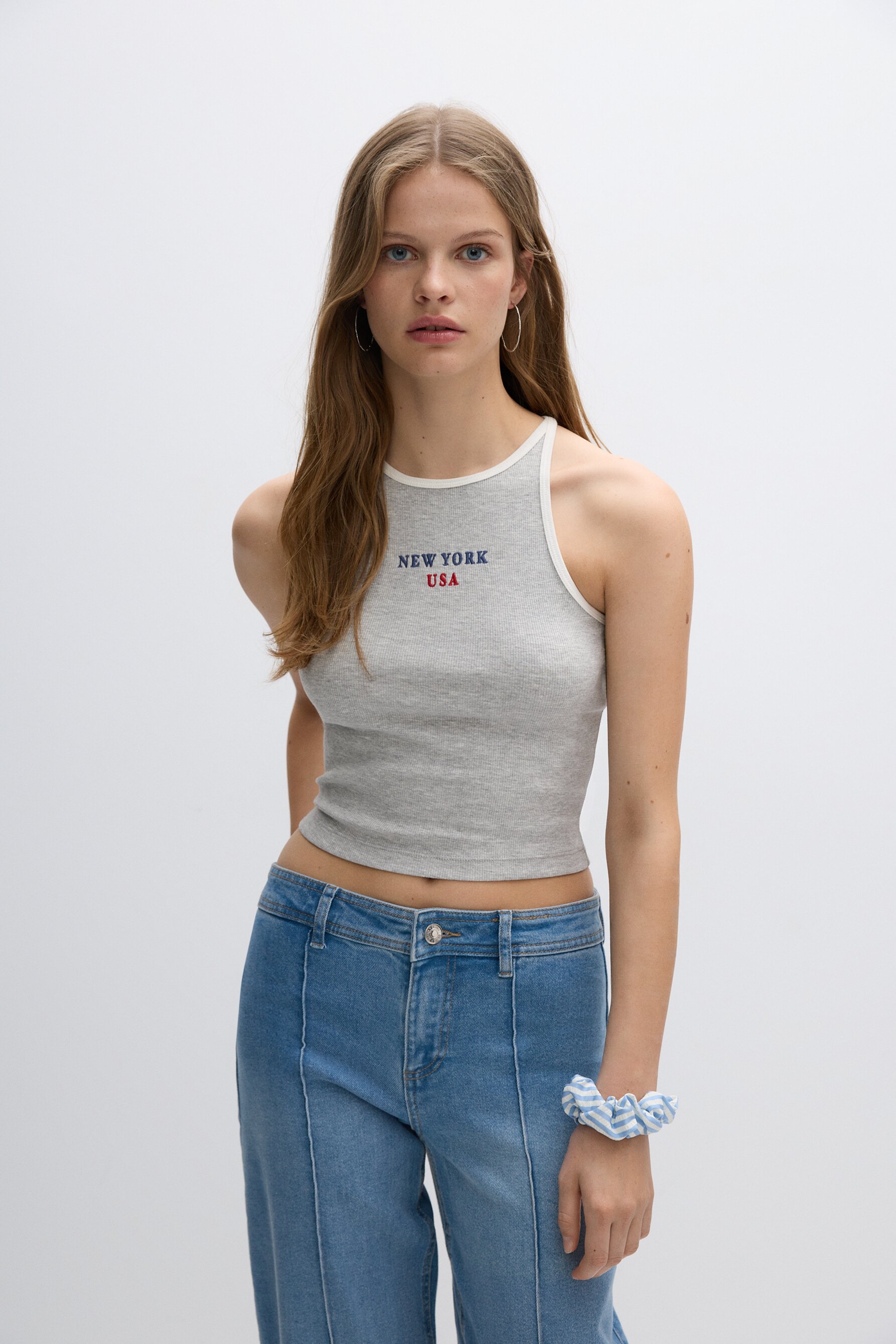 Camiseta nadadora estampada