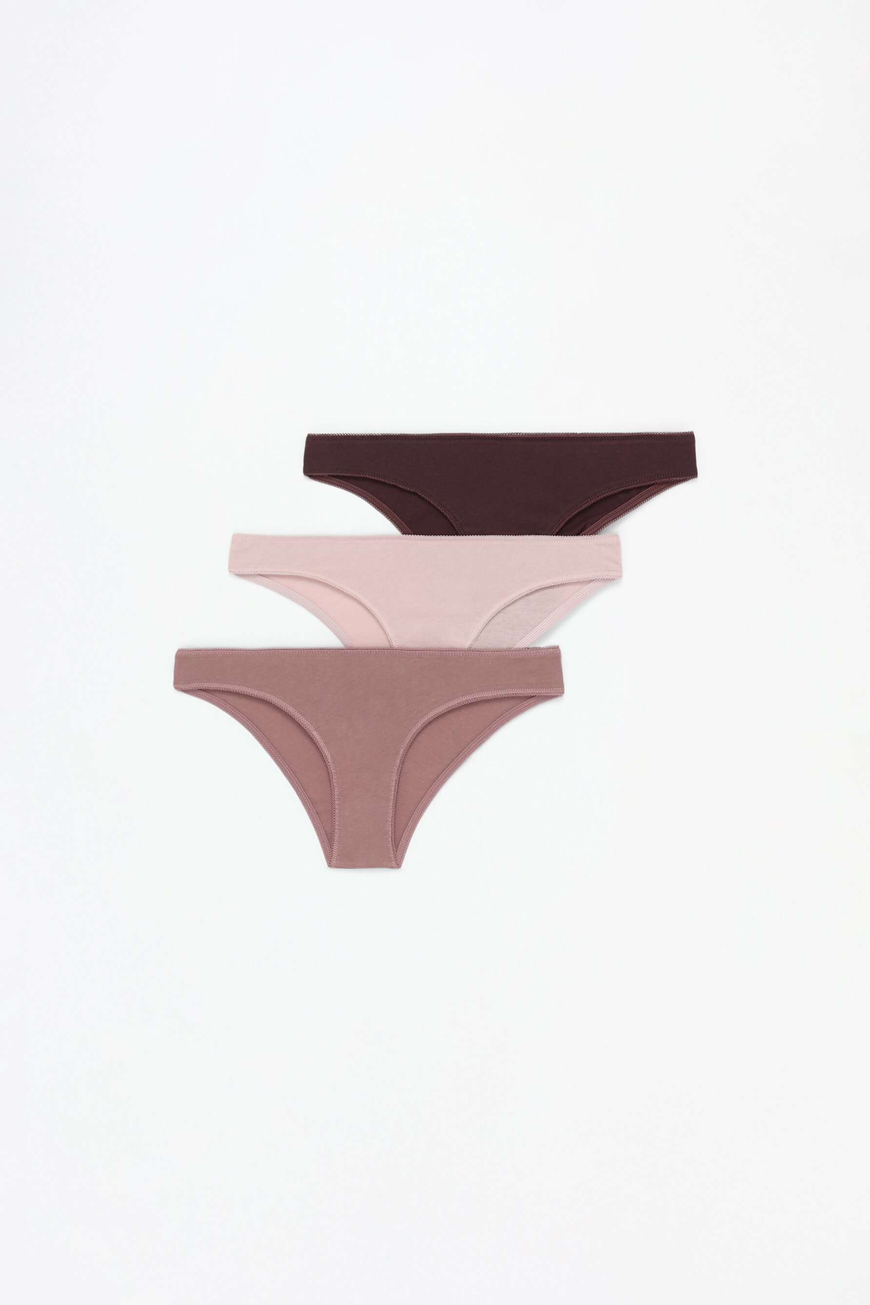 Pack de 3 braguitas brasileñas de algodón