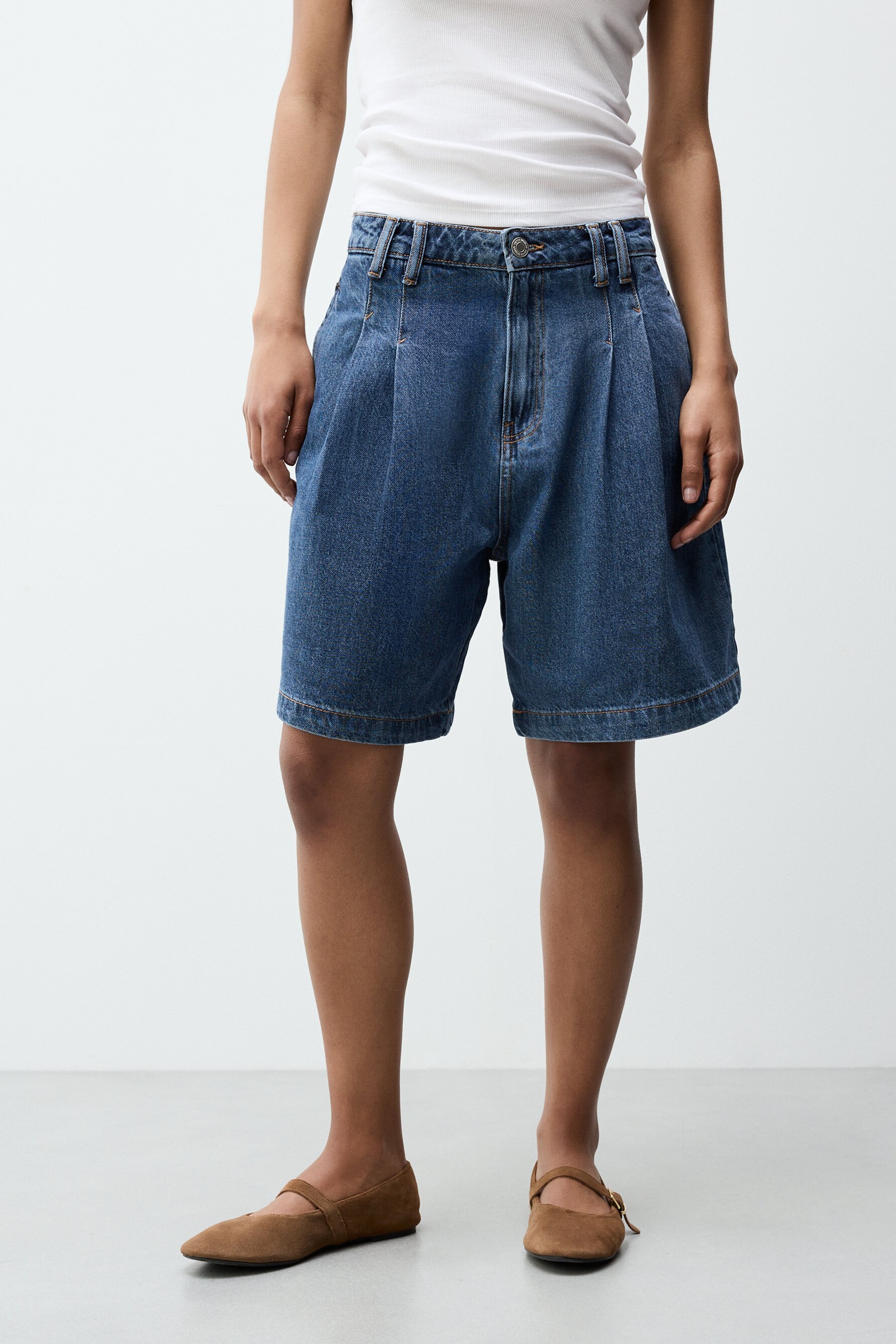 Bermuda denim pinzas