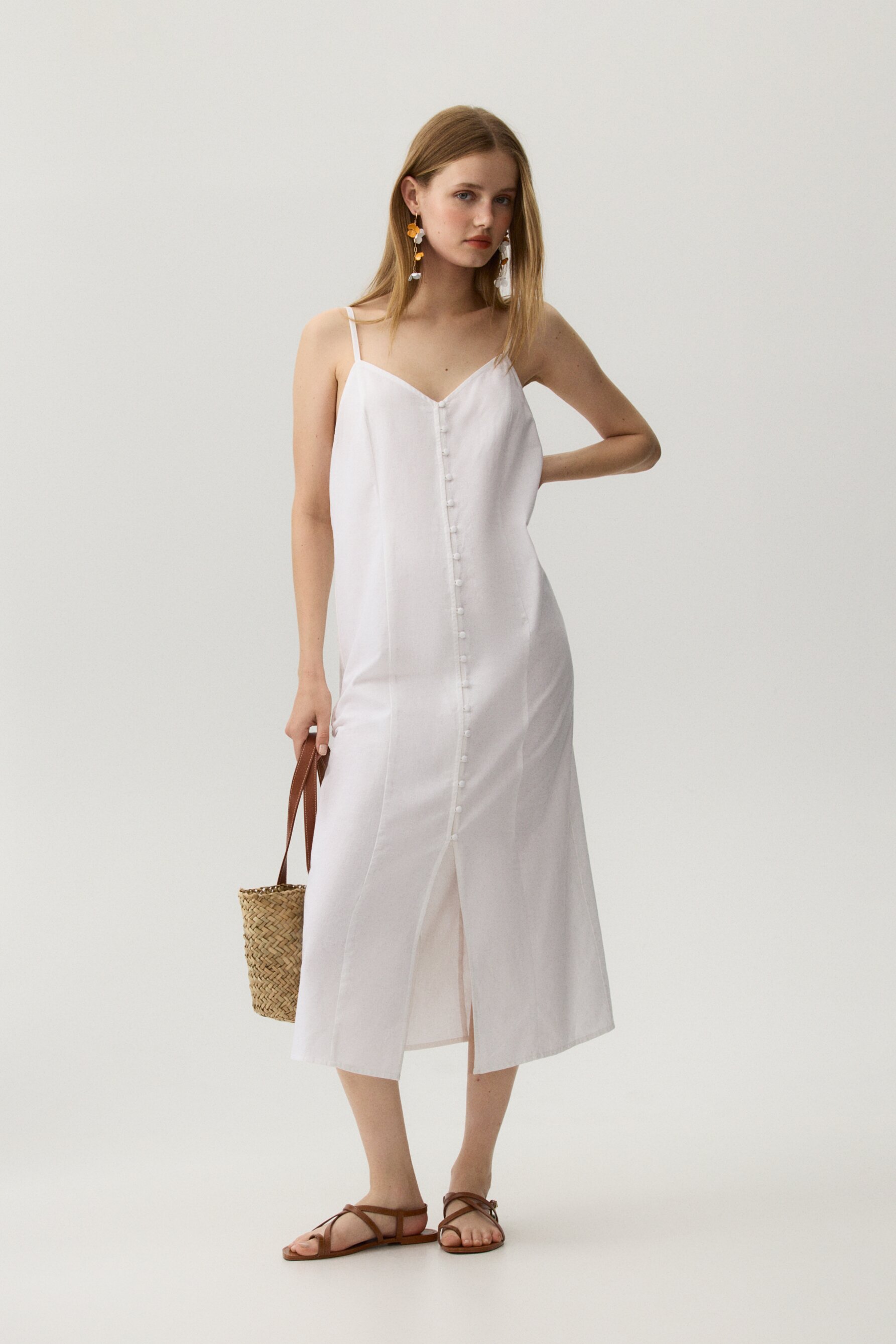 Vestido midi botones