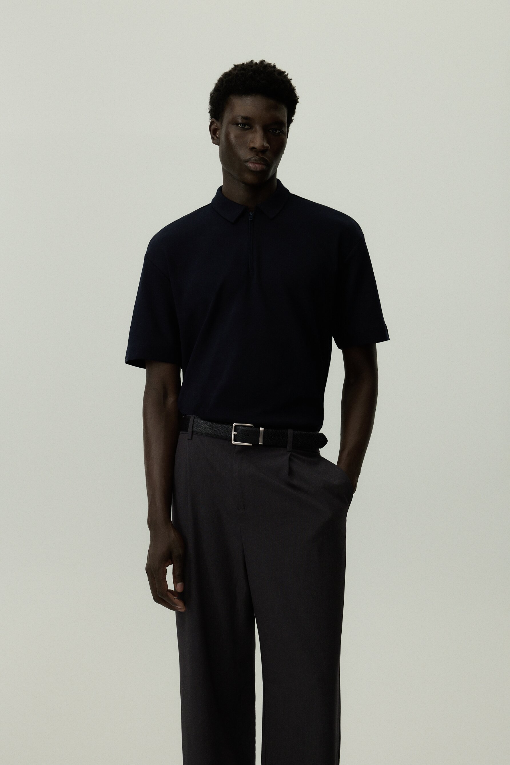 Polo básico cremallera