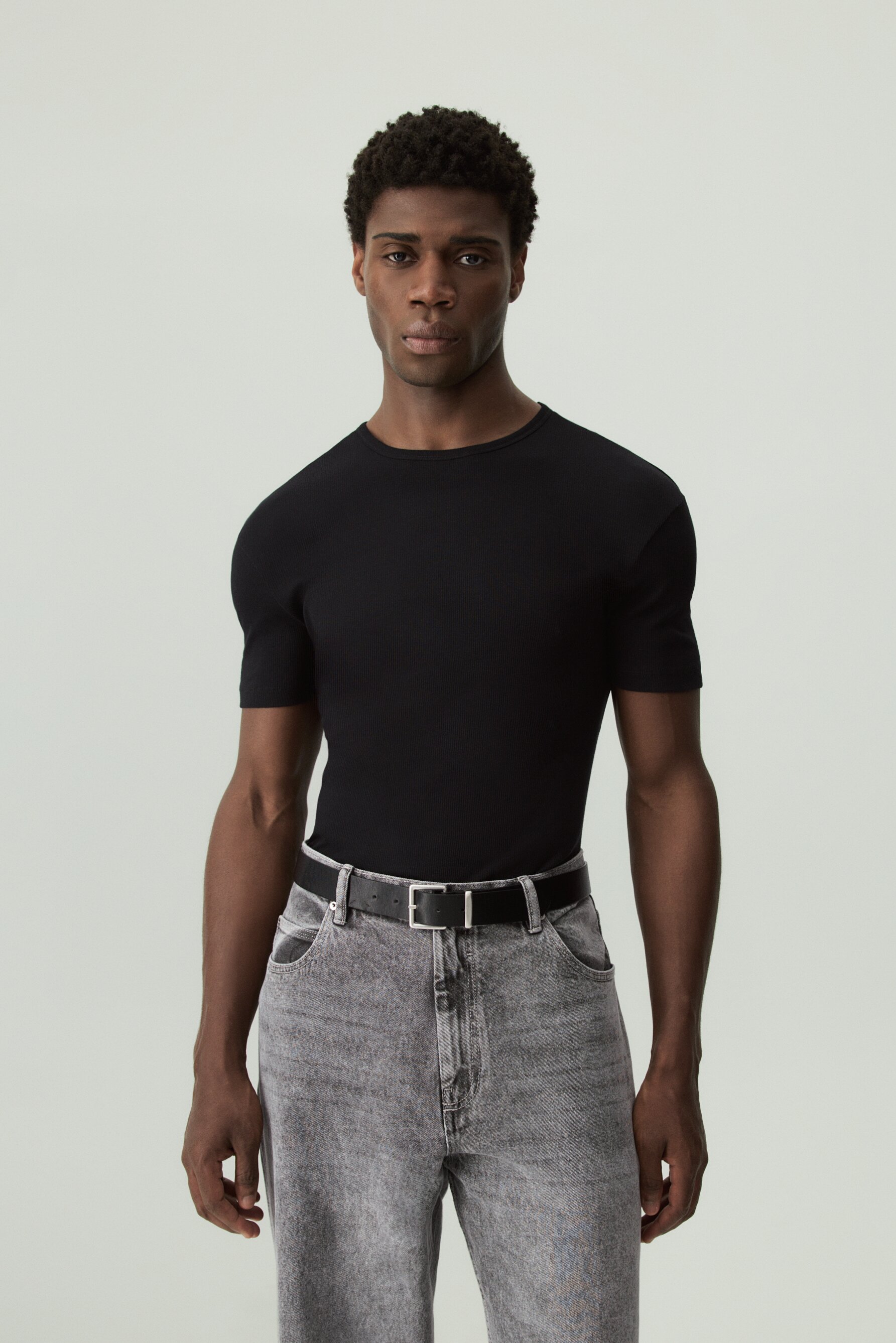 Camiseta slim fit canalé