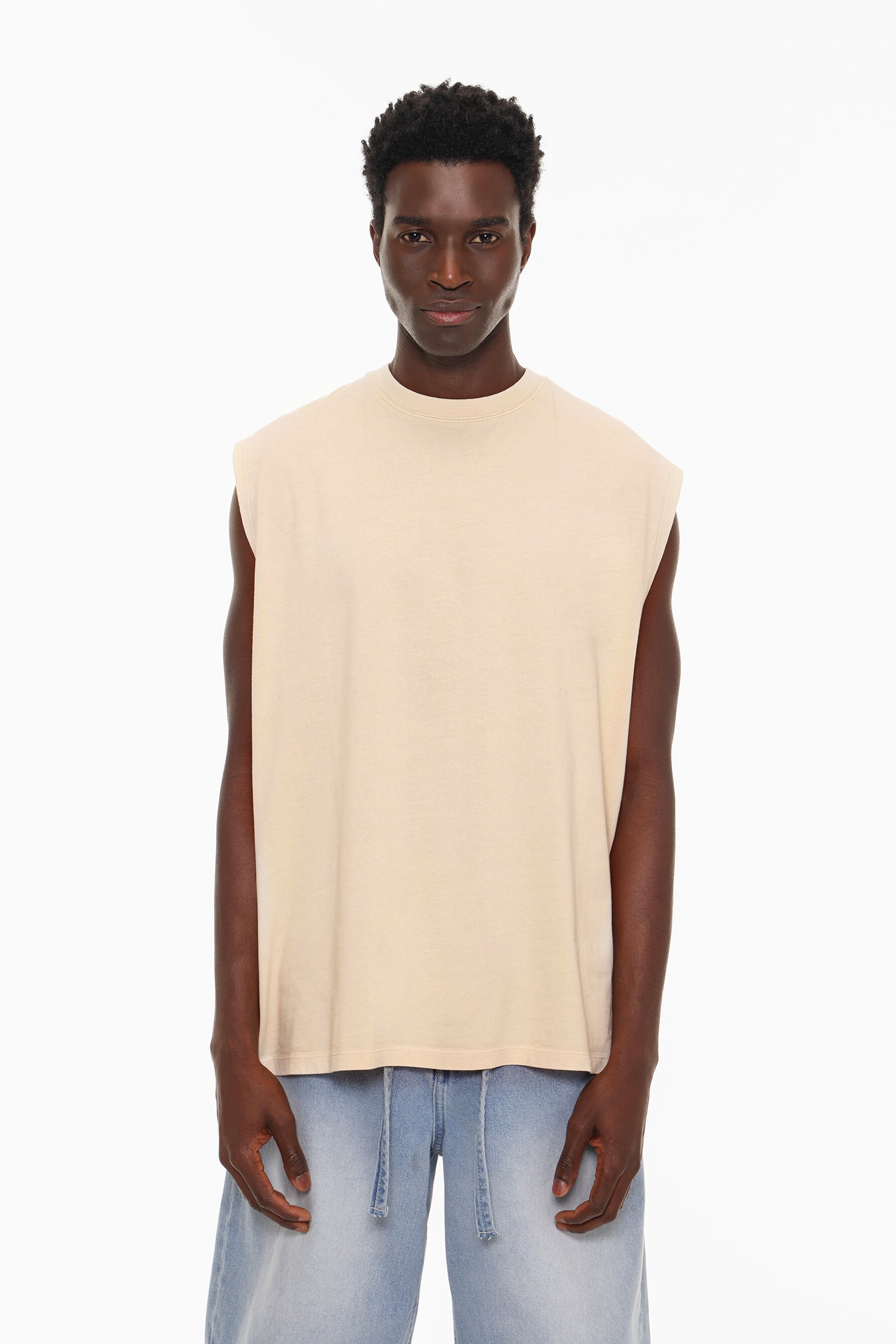 Camiseta sin mangas efecto lavado