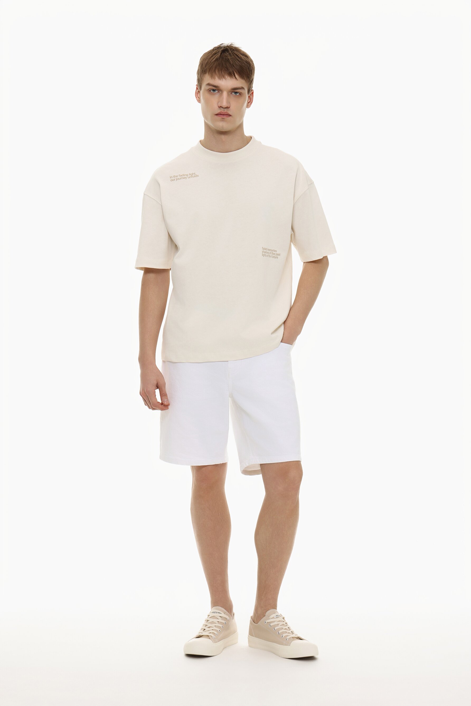 Bermuda denim slim efecto lavado