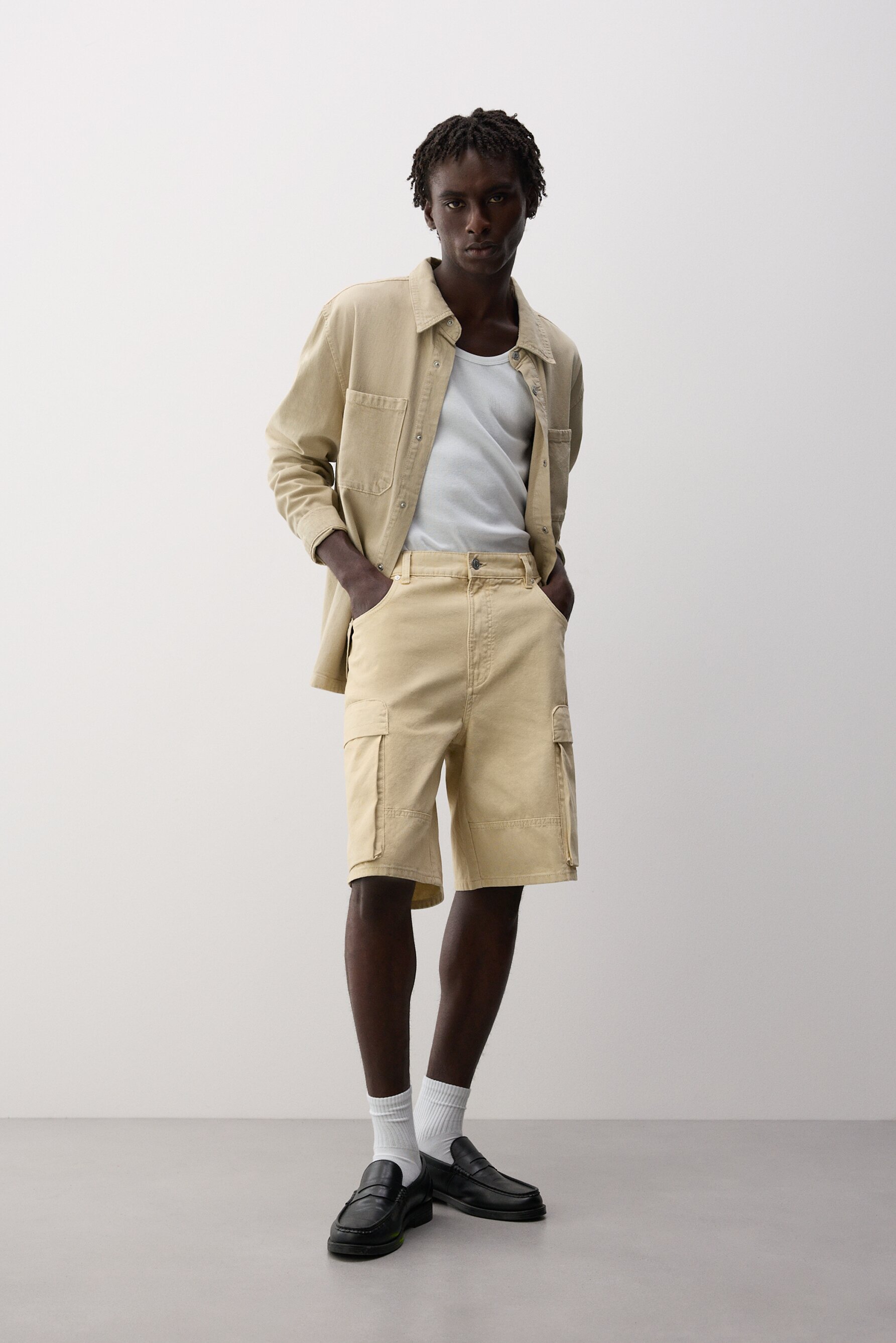 Bermuda denim baggy cargo