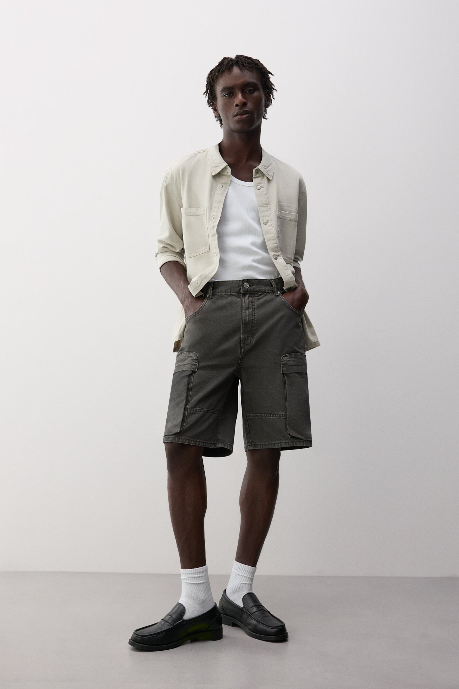 Bermuda denim baggy cargo