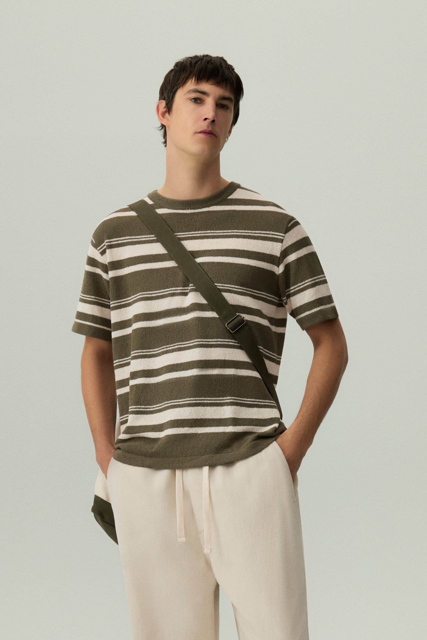 Camiseta textura punto rayas