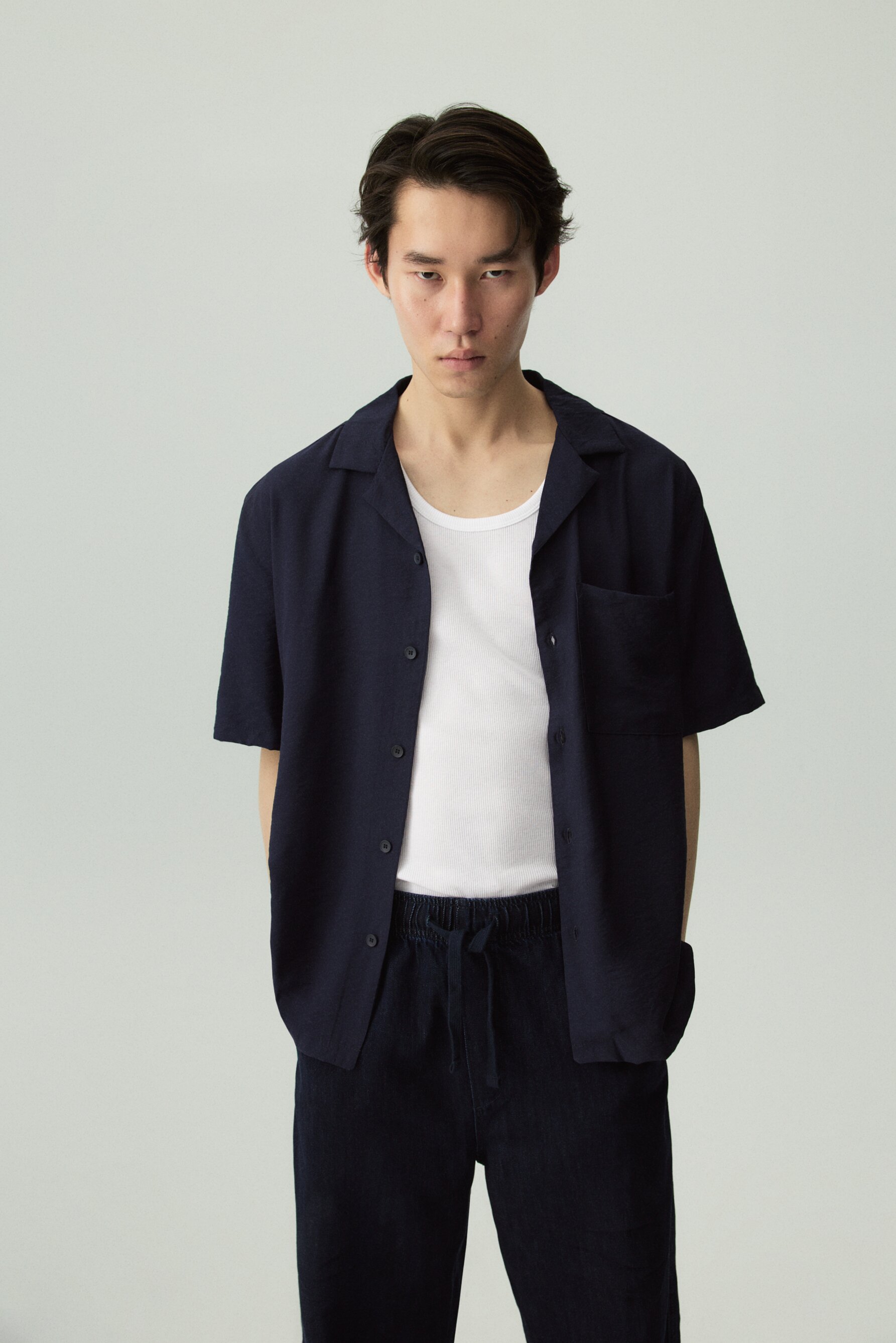 Camisa fluida manga corta