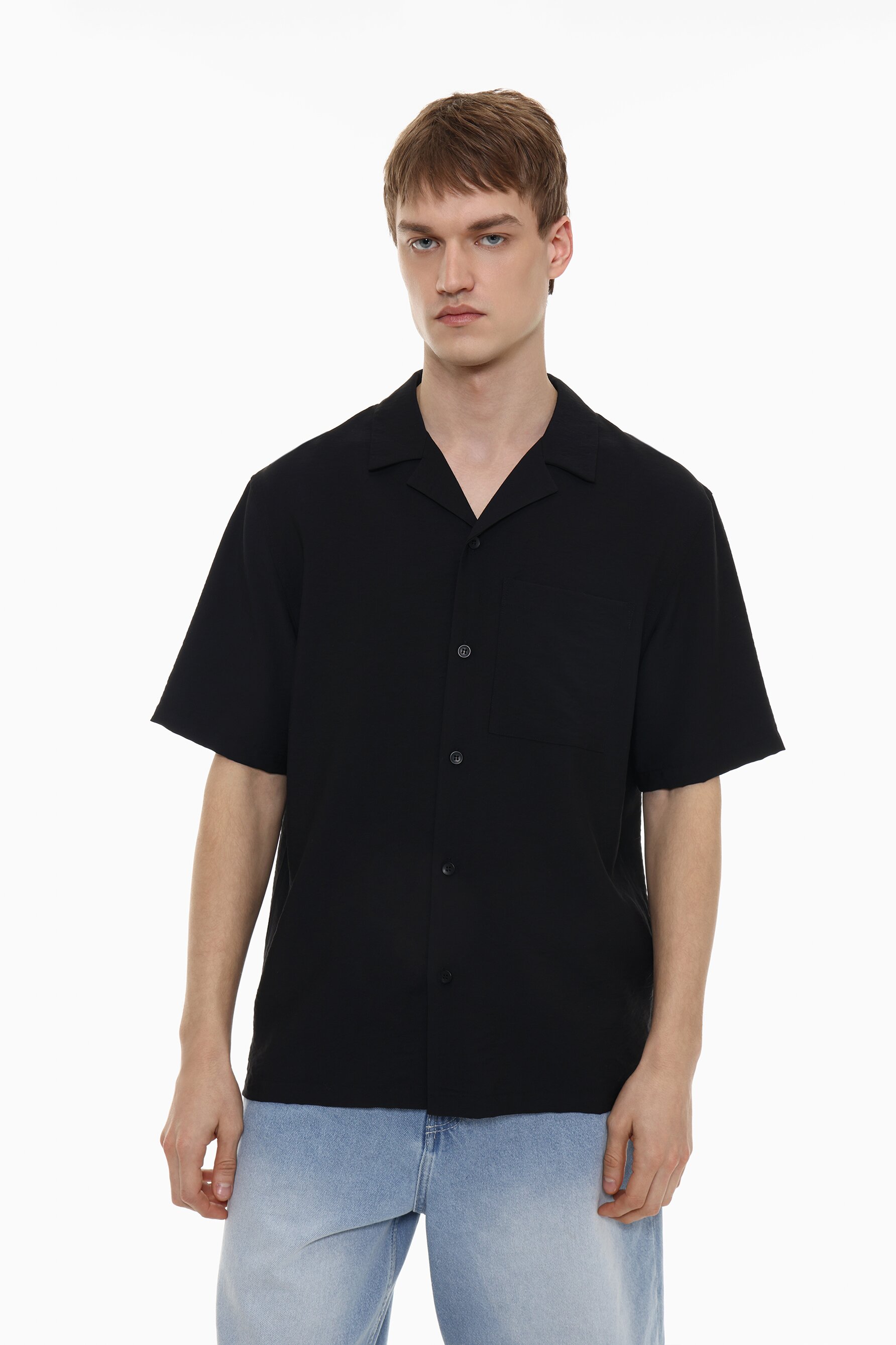 Camisa fluida manga corta