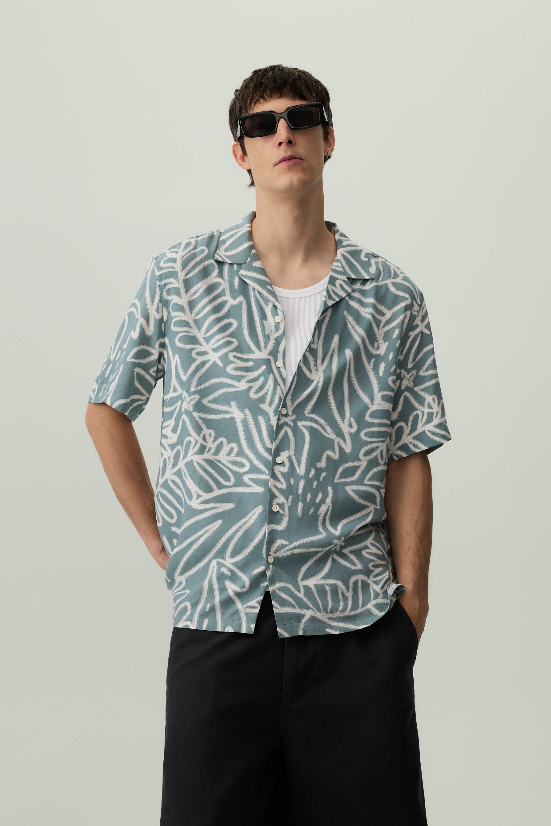 Camisa resort estampada