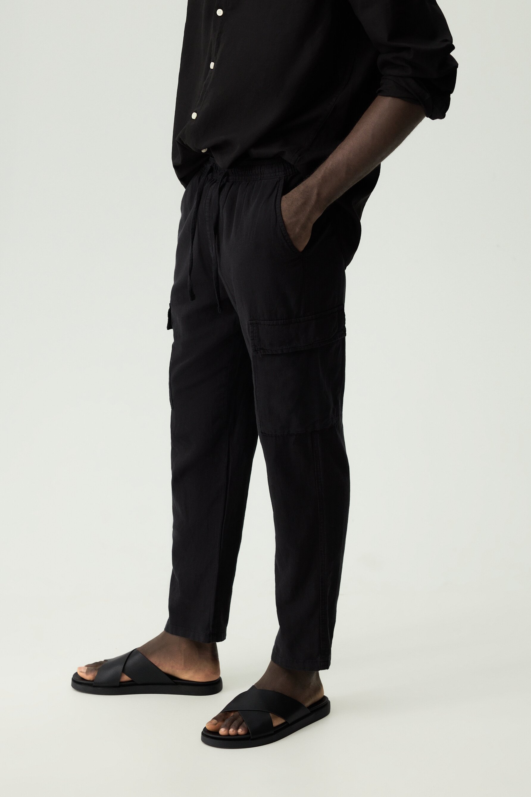 Pantalón jogger cargo algodón - lino