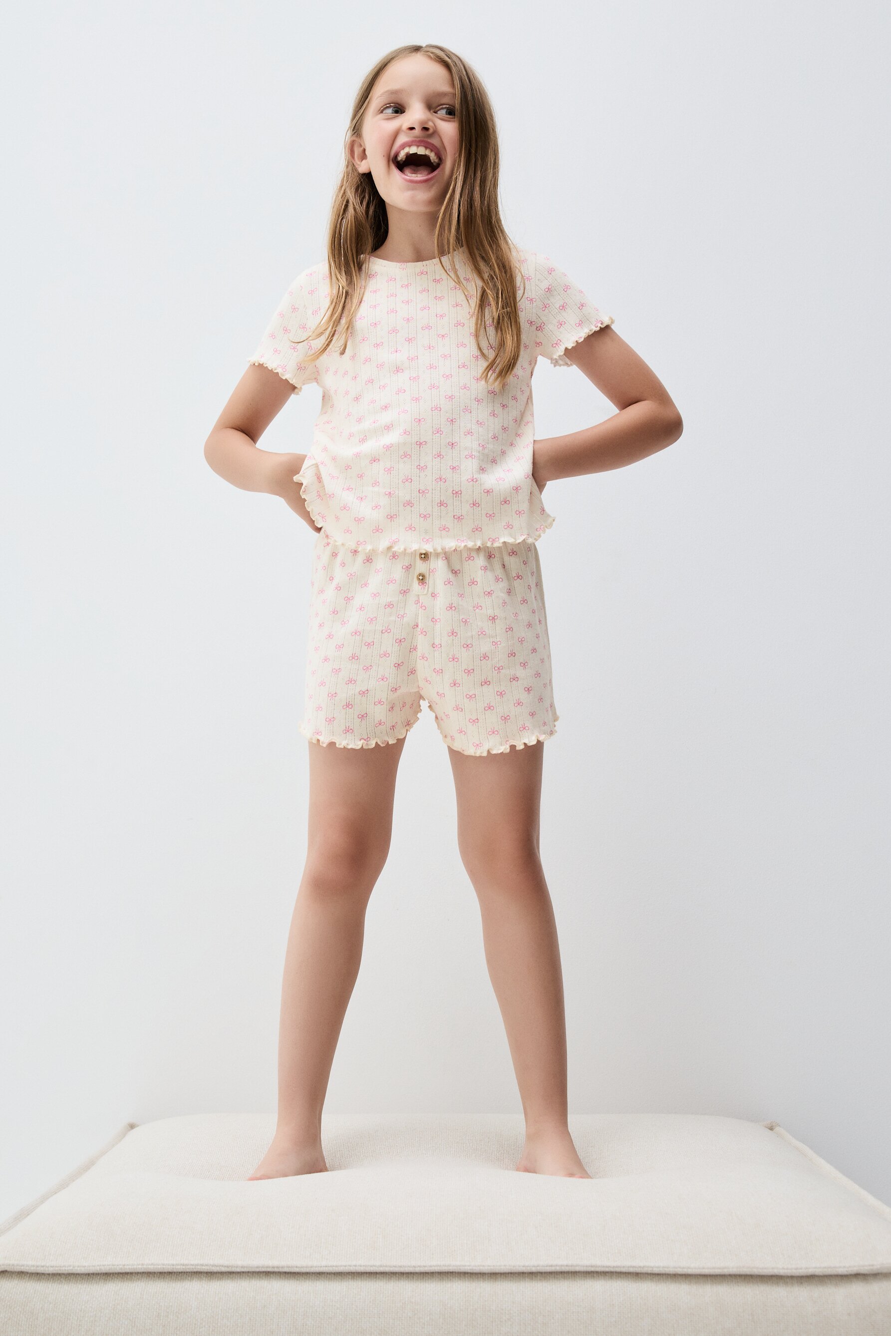 Pijama pointelle estampado