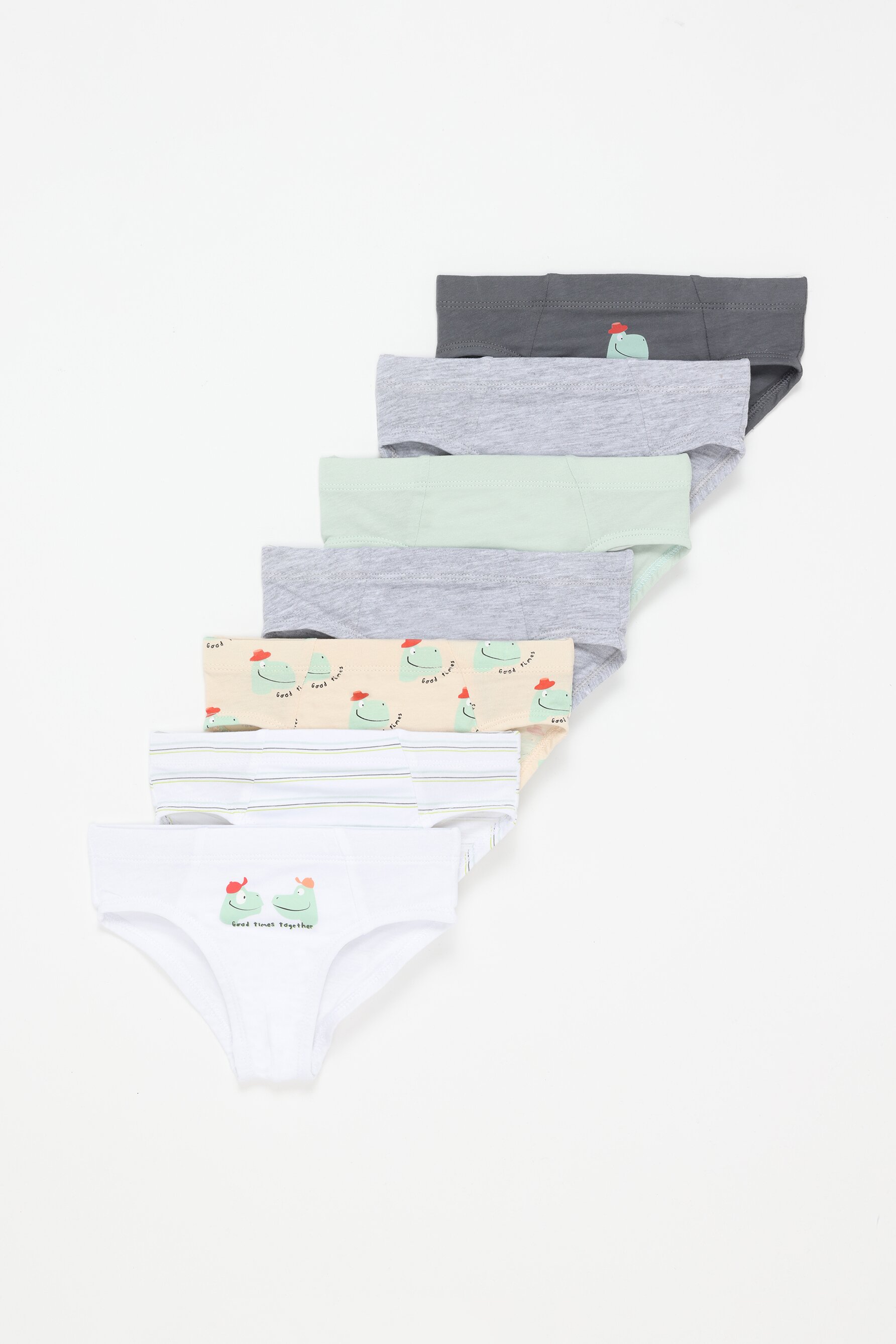 Pack 7 calzoncillos slip dinosaurios