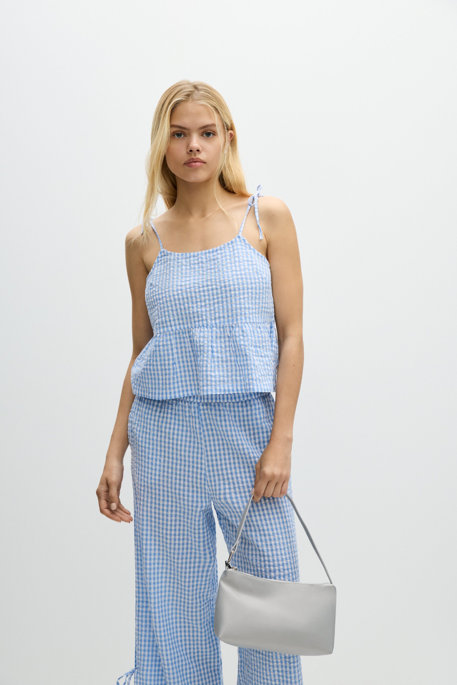 Top textura cuadro vichy