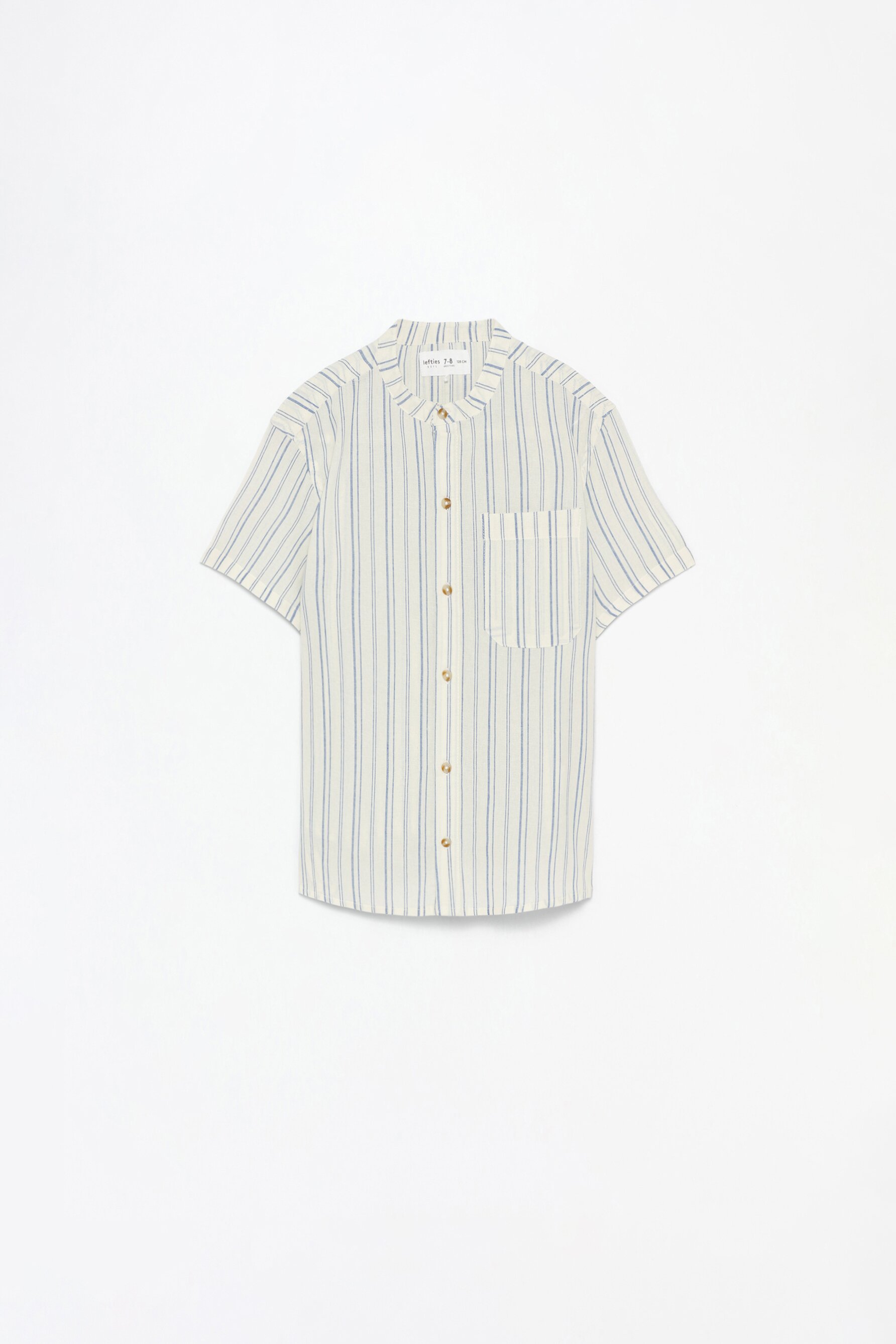 Camisa rústica manga corta cuello mao