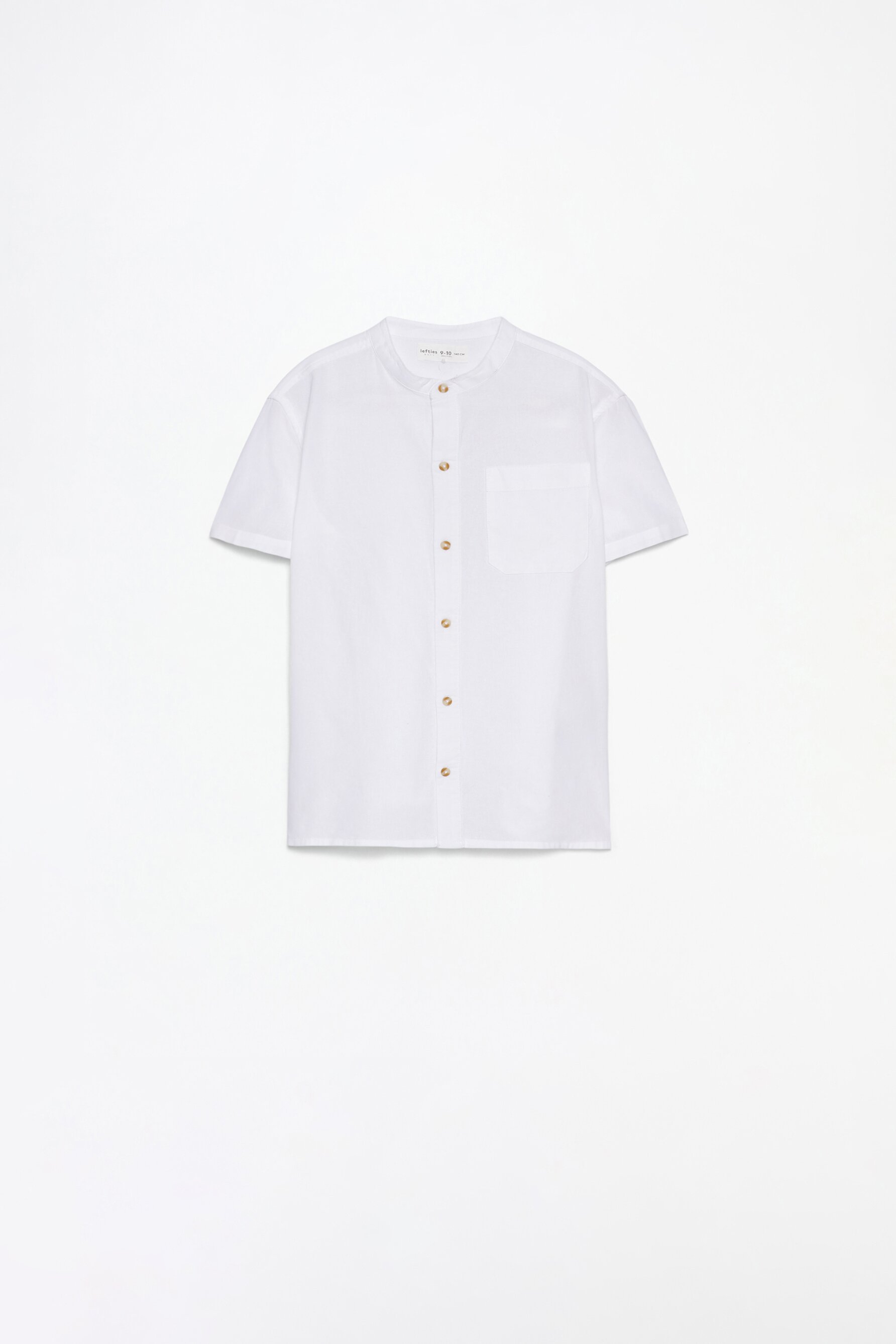 Camisa rústica manga corta cuello mao